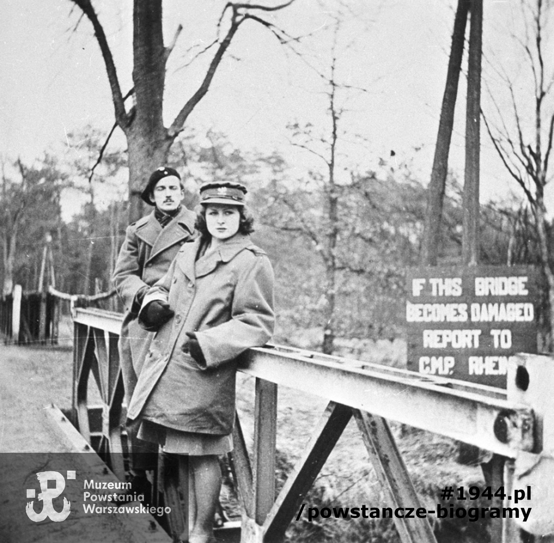 W Armii gen. Maczka w Meppen, 1946 rok. Od lewej por. Jerzy Januszajtis i Danuta Zdziarska, 2 Baon PWSK. Fot. ze zbiorów Muzeum Powstania Warszawskiego, sygn. MPW-IH/4109