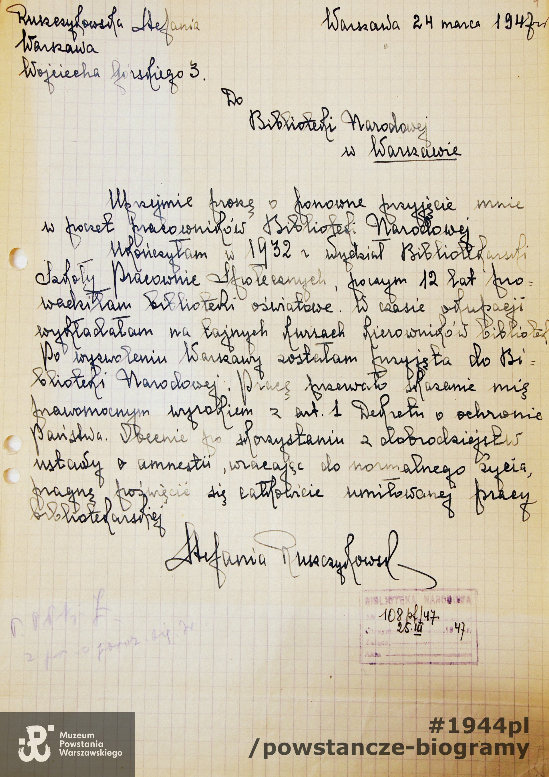 Dokument z archiwum rodzinnego p. Małgorzaty Karoliny Piekarskiej.