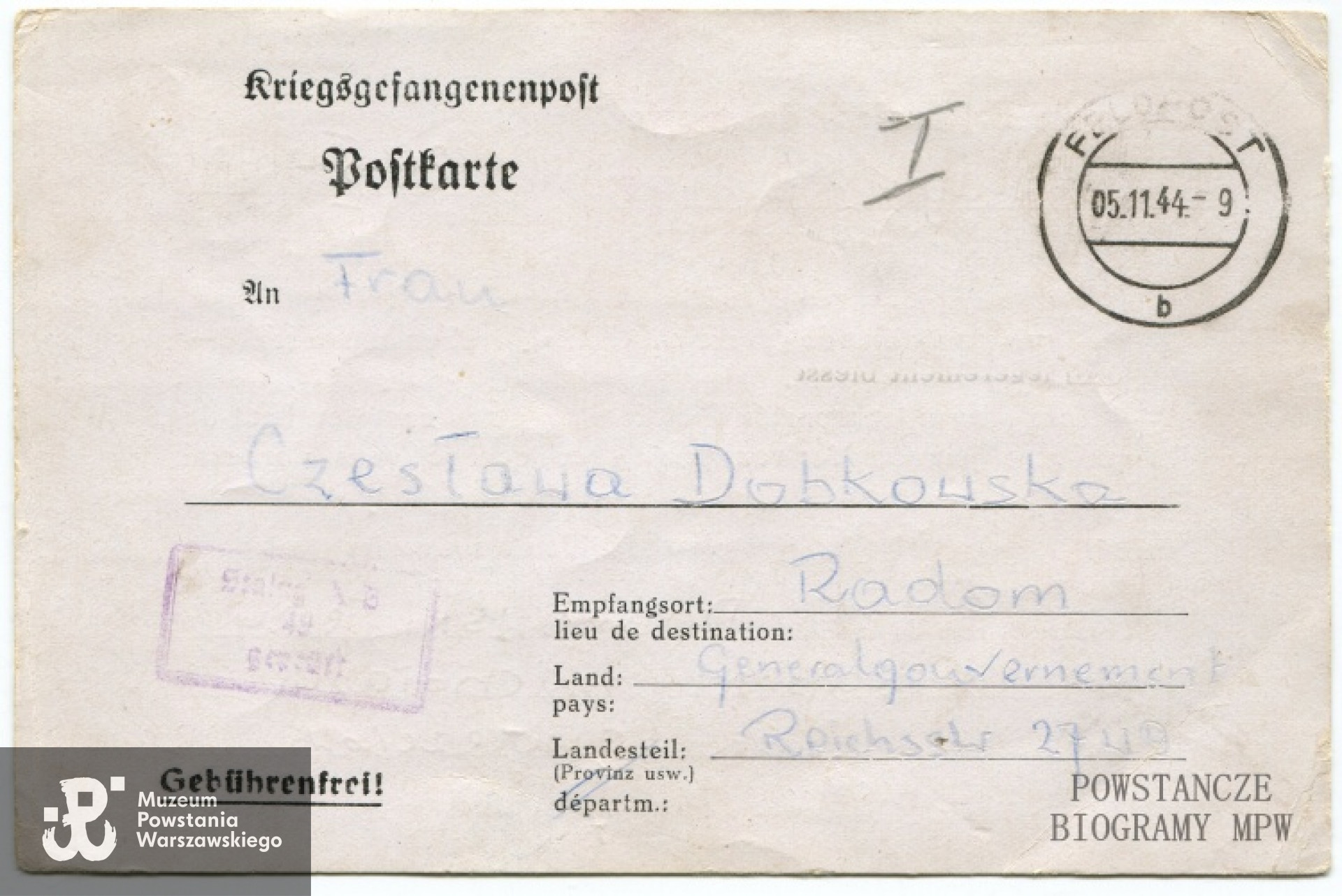 List z obozu do matki. Fot. archiwum prywatne