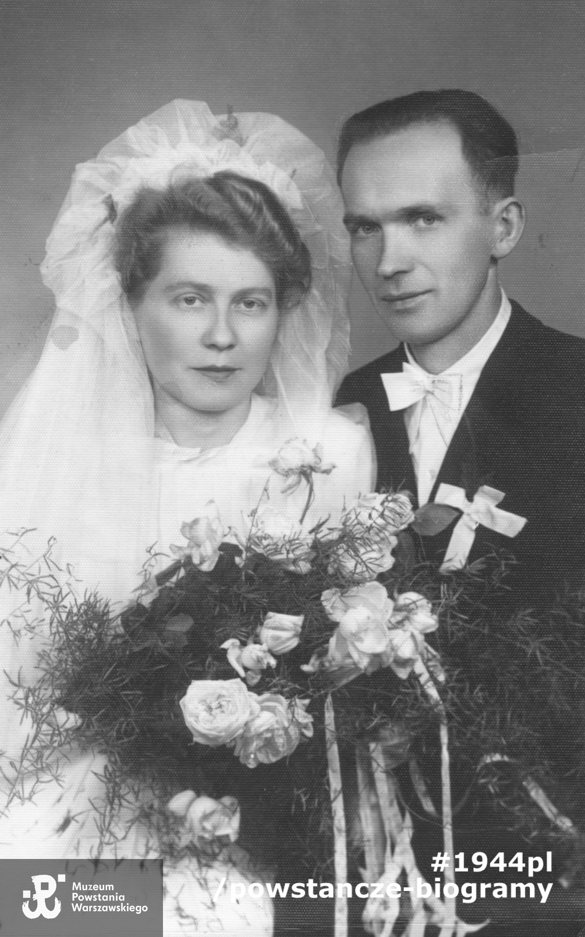 Fotografia ślubna - z mężem Mieczysławem, 15.10.1950 rok.  Fot. ze zbiorów rodzinnych, udostępnił p. Michał Turski