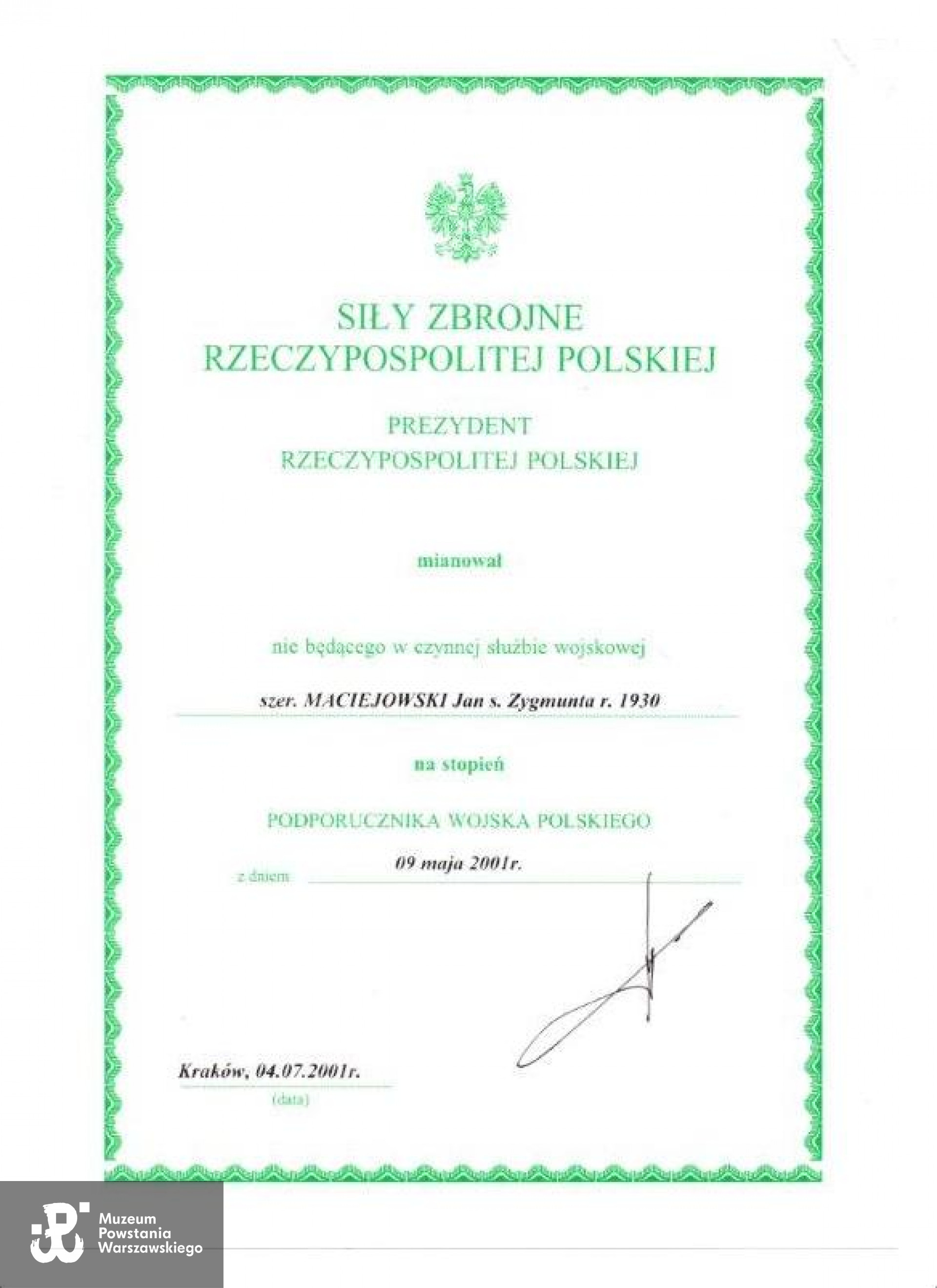 Z archiwum rodzinnego  Jana Maciejowskiego