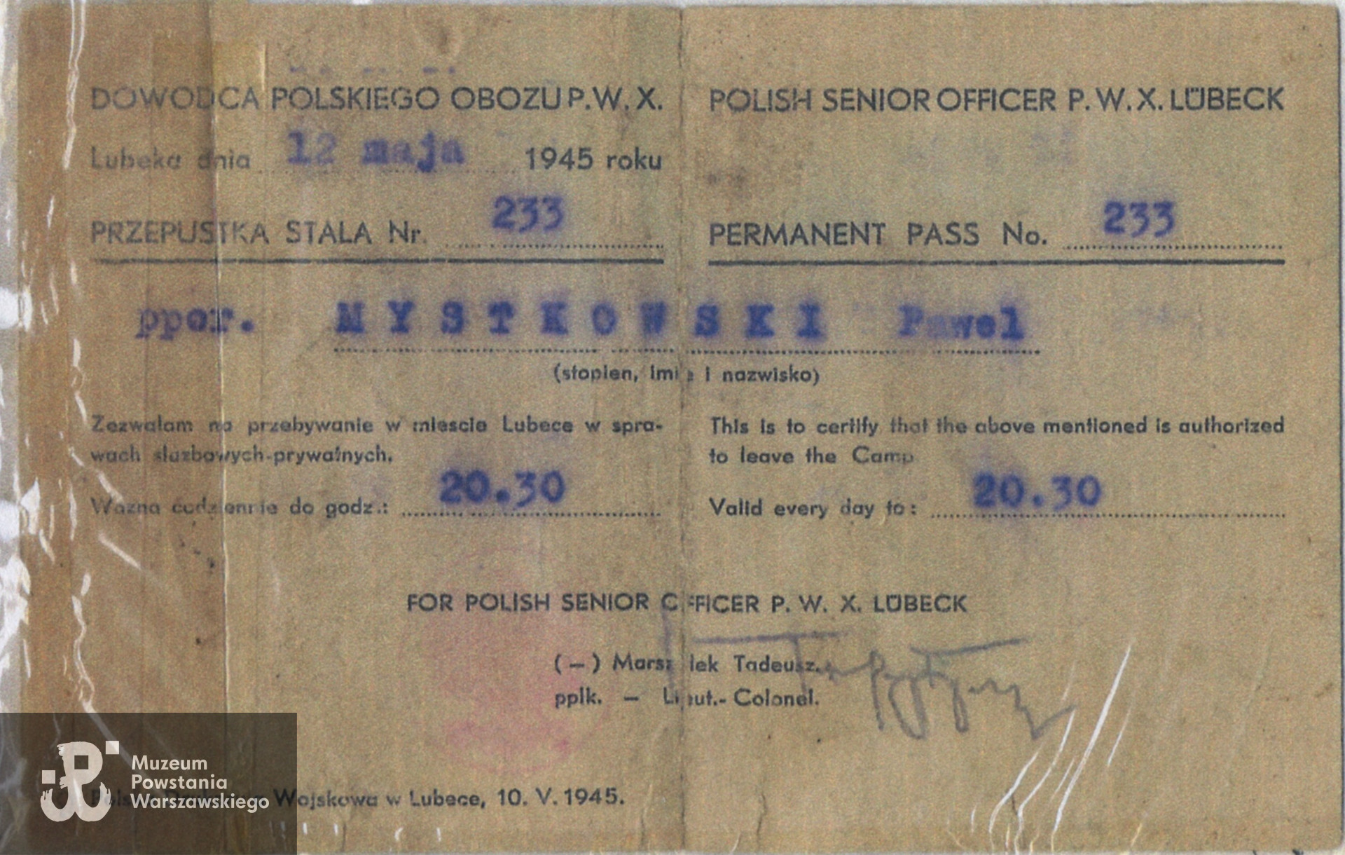 Dokument  ze zbiorów rodzinnych