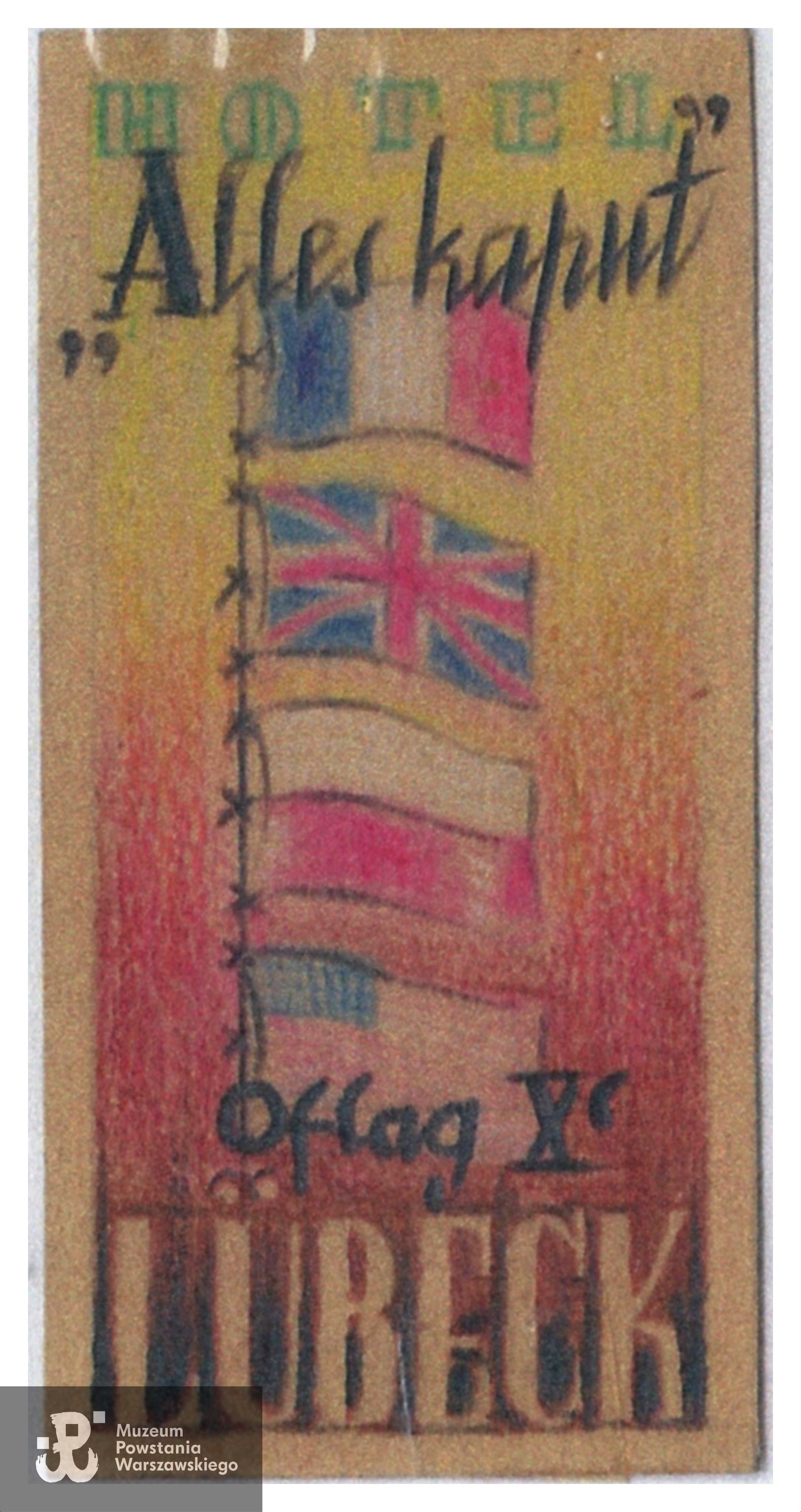 Rysunek ze zbiorów prywatnych, skan za pośrednictwem  p. Beata Trzcińskiej przekazany do Pokoju Kombatanta MPW