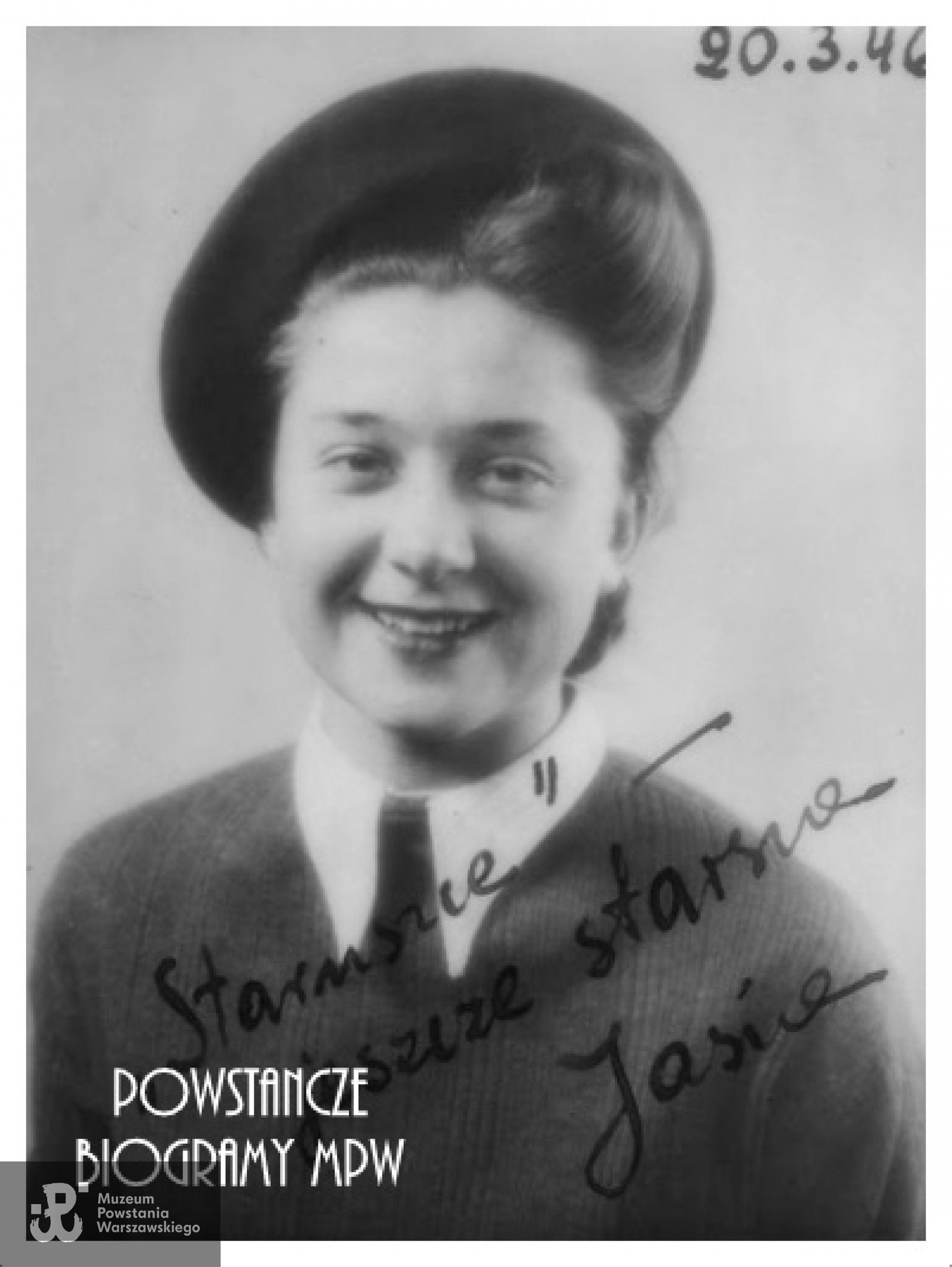 Janina Powierza "Molly". Na zdjęciu w roku 1946. Fot. archiwum prywatne