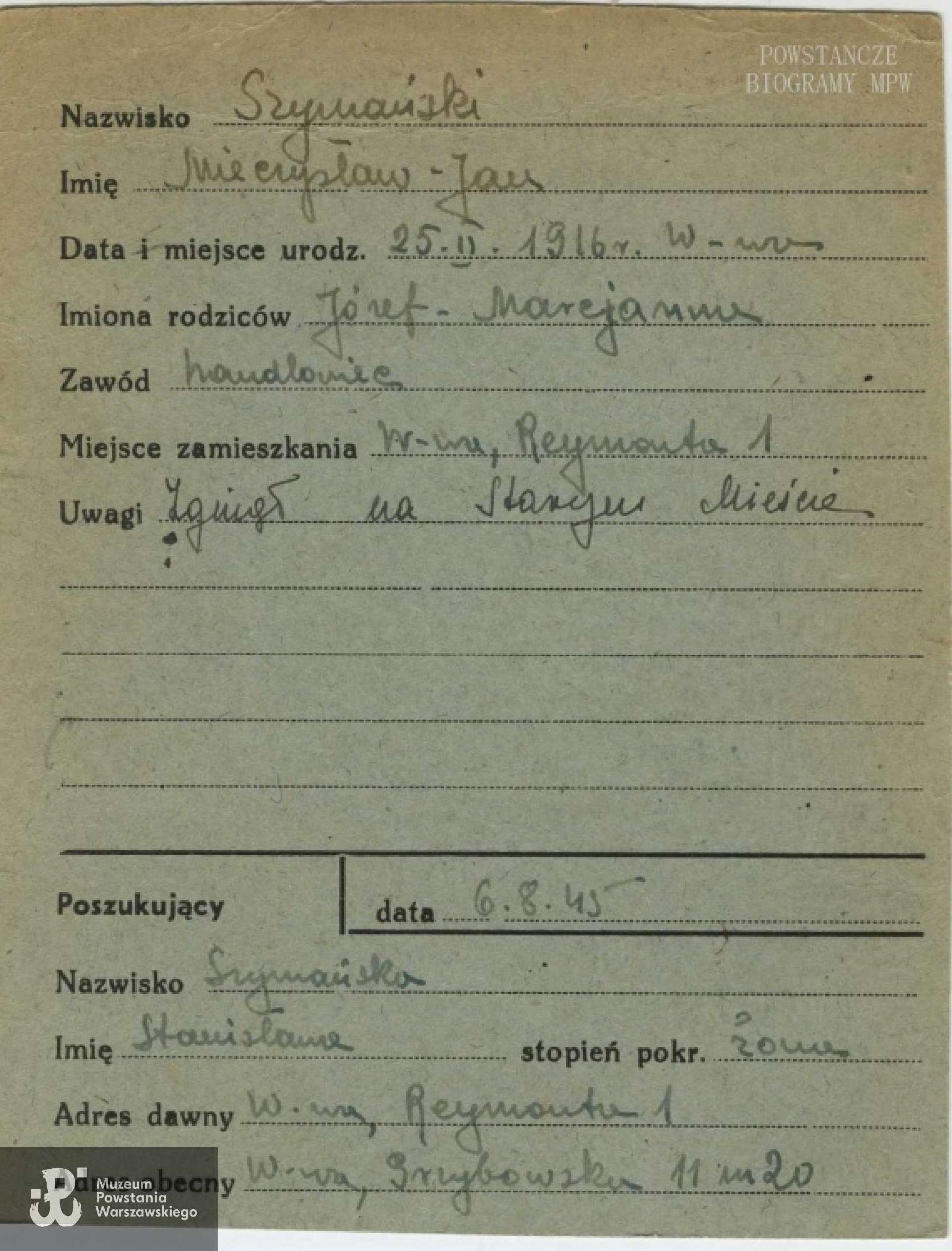 PCK - kartoteka. Fot. AR MPW