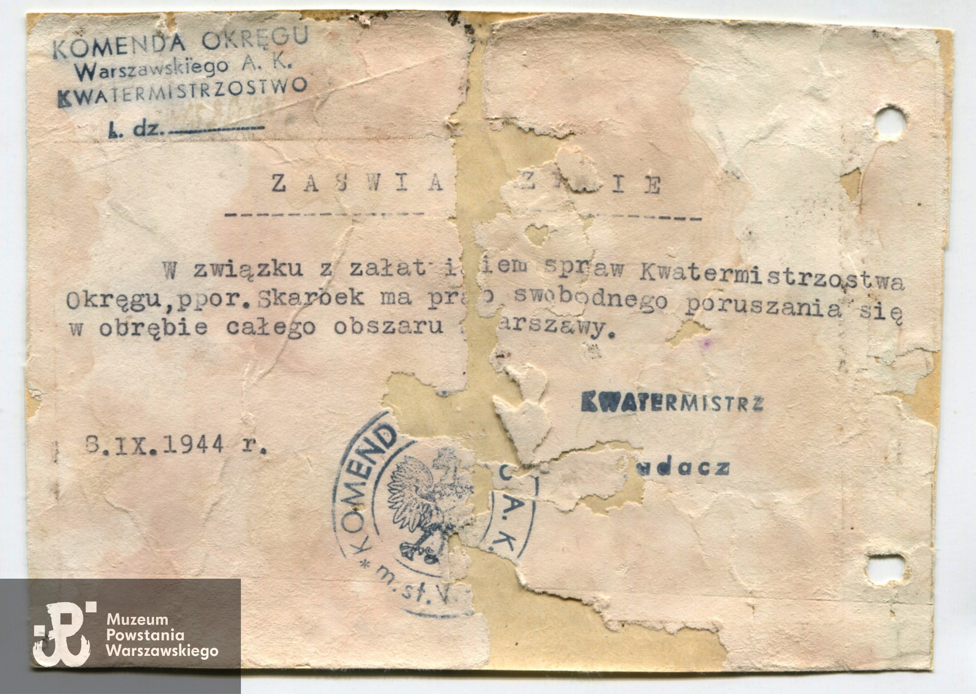 Dokument  ze zbiorów rodzinnych