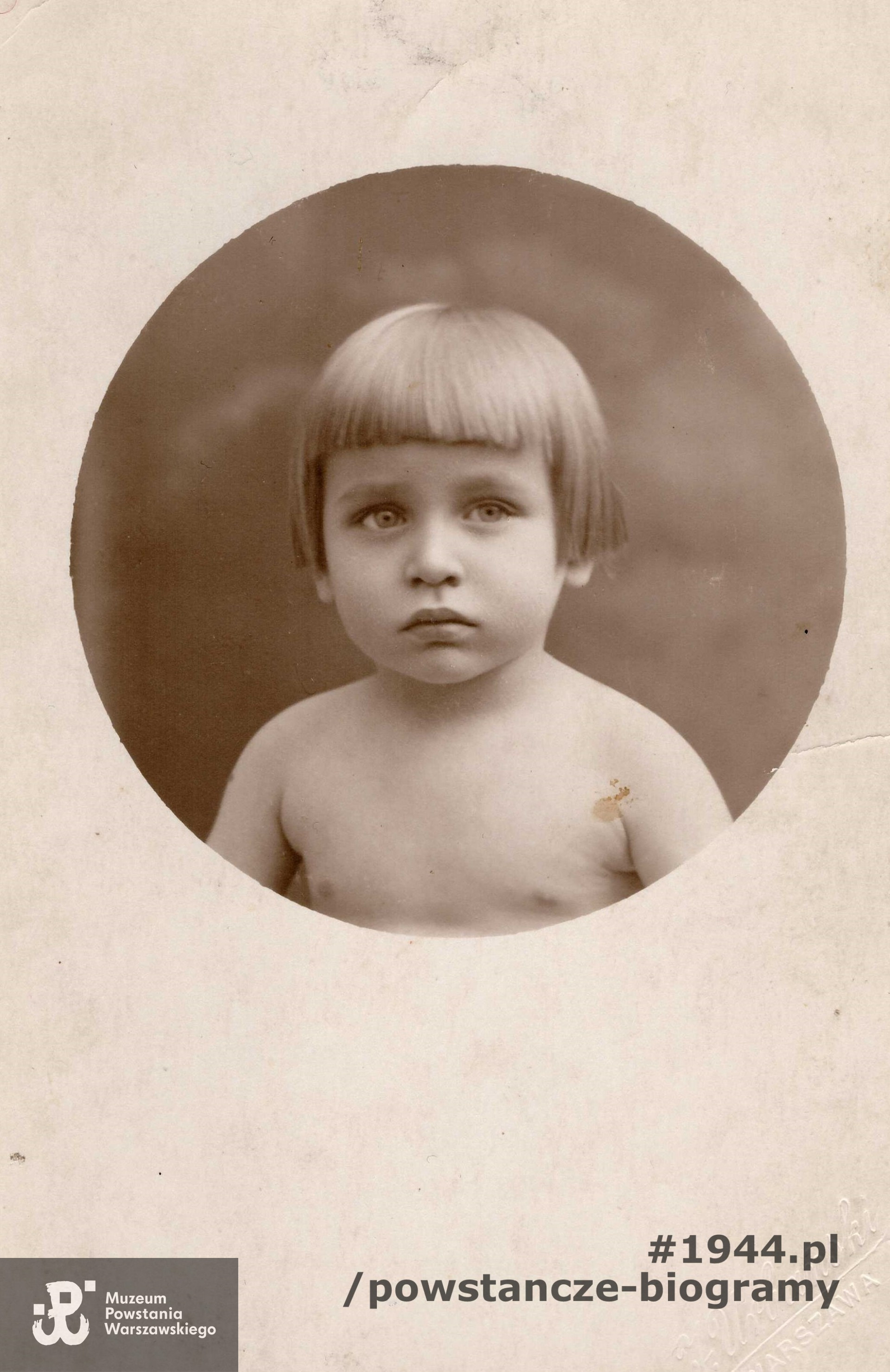 Franciszek Karpiński "Wańka" jako dziecko, lata 20-te XX w.  Fot. ze zbiorów Muzeum Powstania Warszawskiego, sygn. P/8962