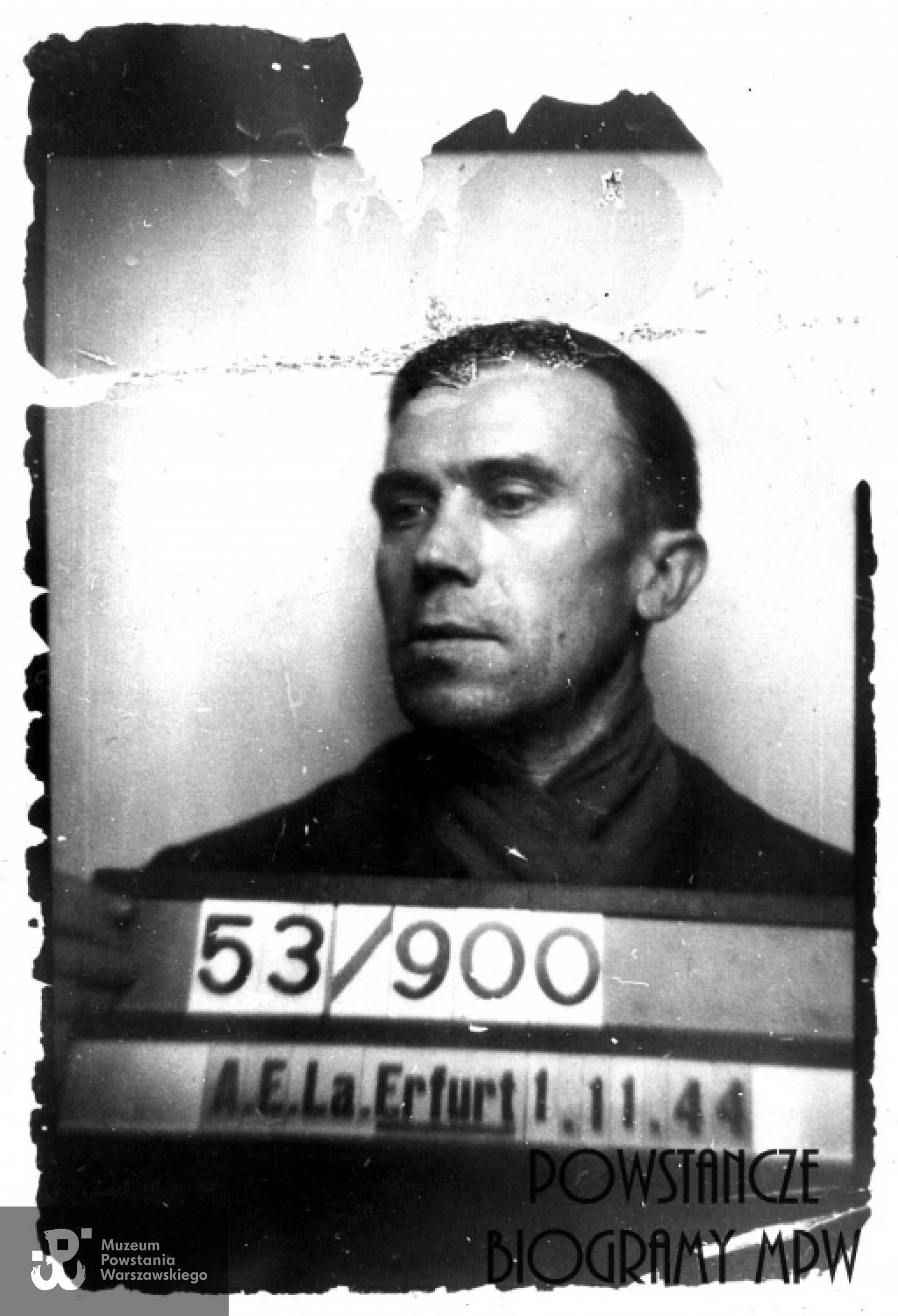 Piotr Kojdan "Koc" (1903-1970). Zdjęcie wykonane podczas pobytu w niewoli niemieckiej w listopadzie 1944. Fot. udostępnił z archiwum rodzinnego Paweł Kobus