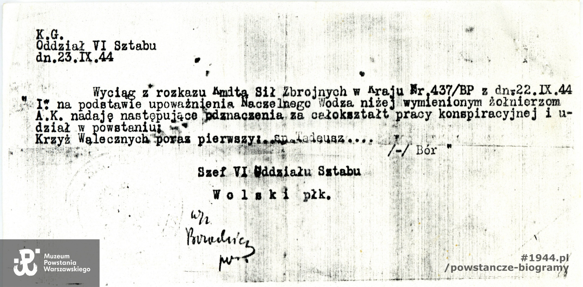 Z archiwum rodzinnego córki, p. Janiny Douglass z domu Korwin-Piotrowskiej