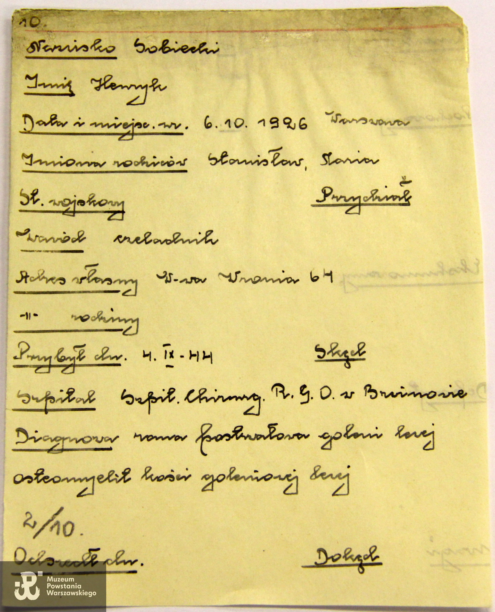 Polski Czerwony Krzyż - kartoteka