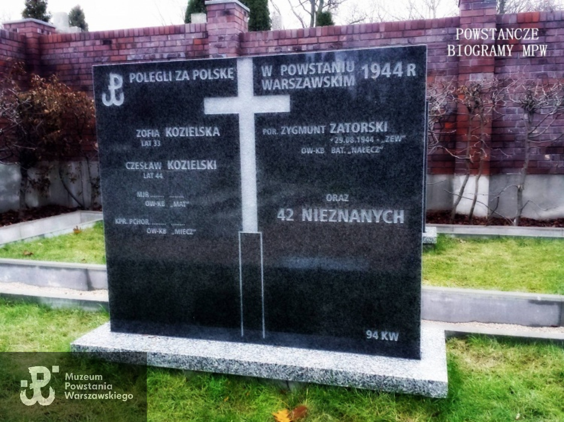 Cmentarz Powstańców Warszawy na Woli. Kwatera nr 94. Fot. Jacek Sztejerwald.