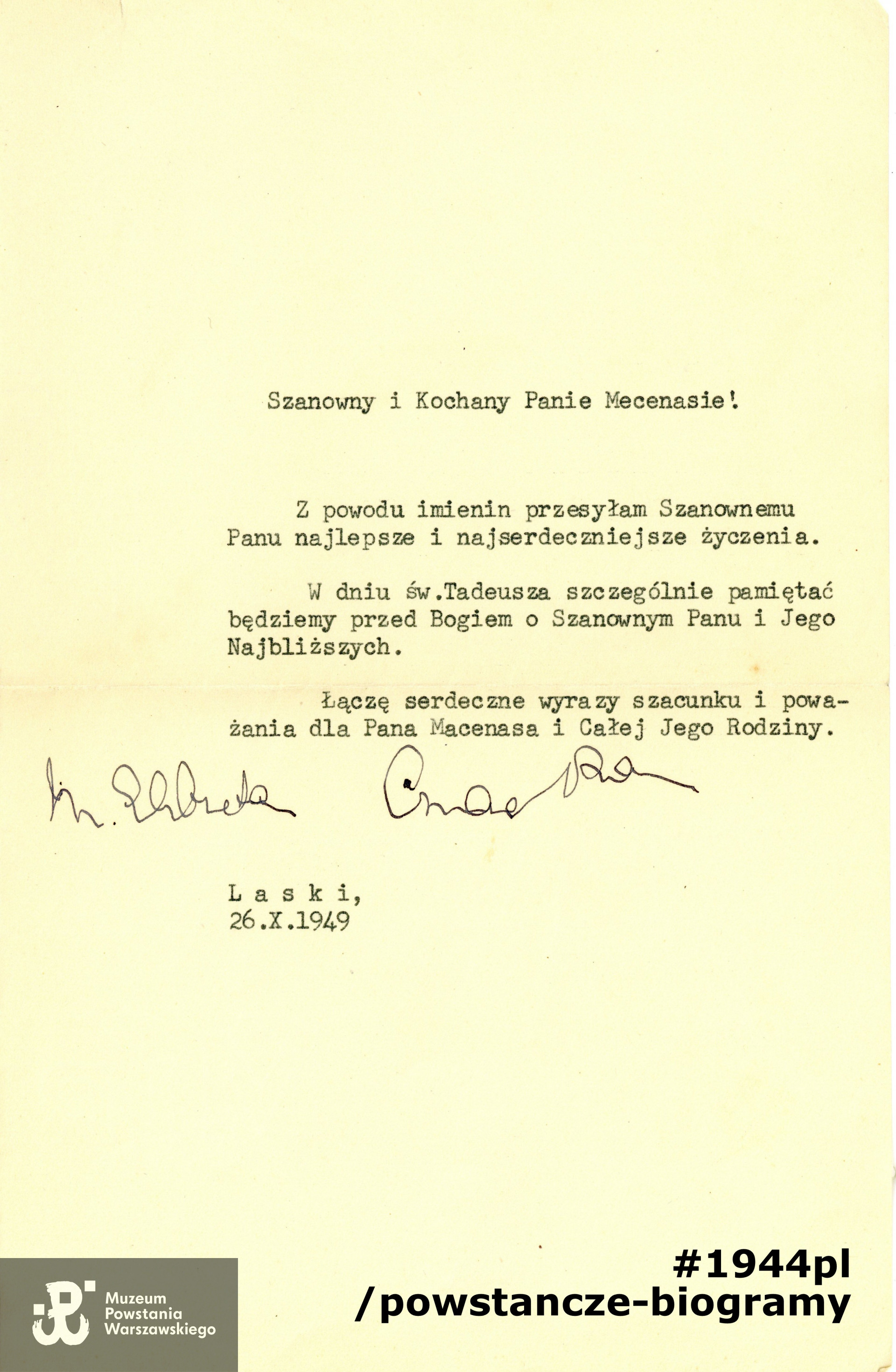 List do pp. Polaczków autorstwa Matki Elżbiety Róży Czackiej (1876-1961).  Ze zbiorów rodzinnych. 