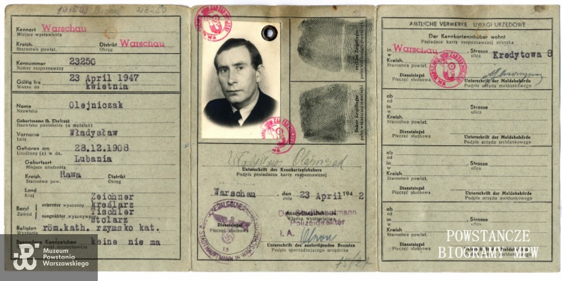 Okupacyjna kenkarta. Fot. archiwum prywatne