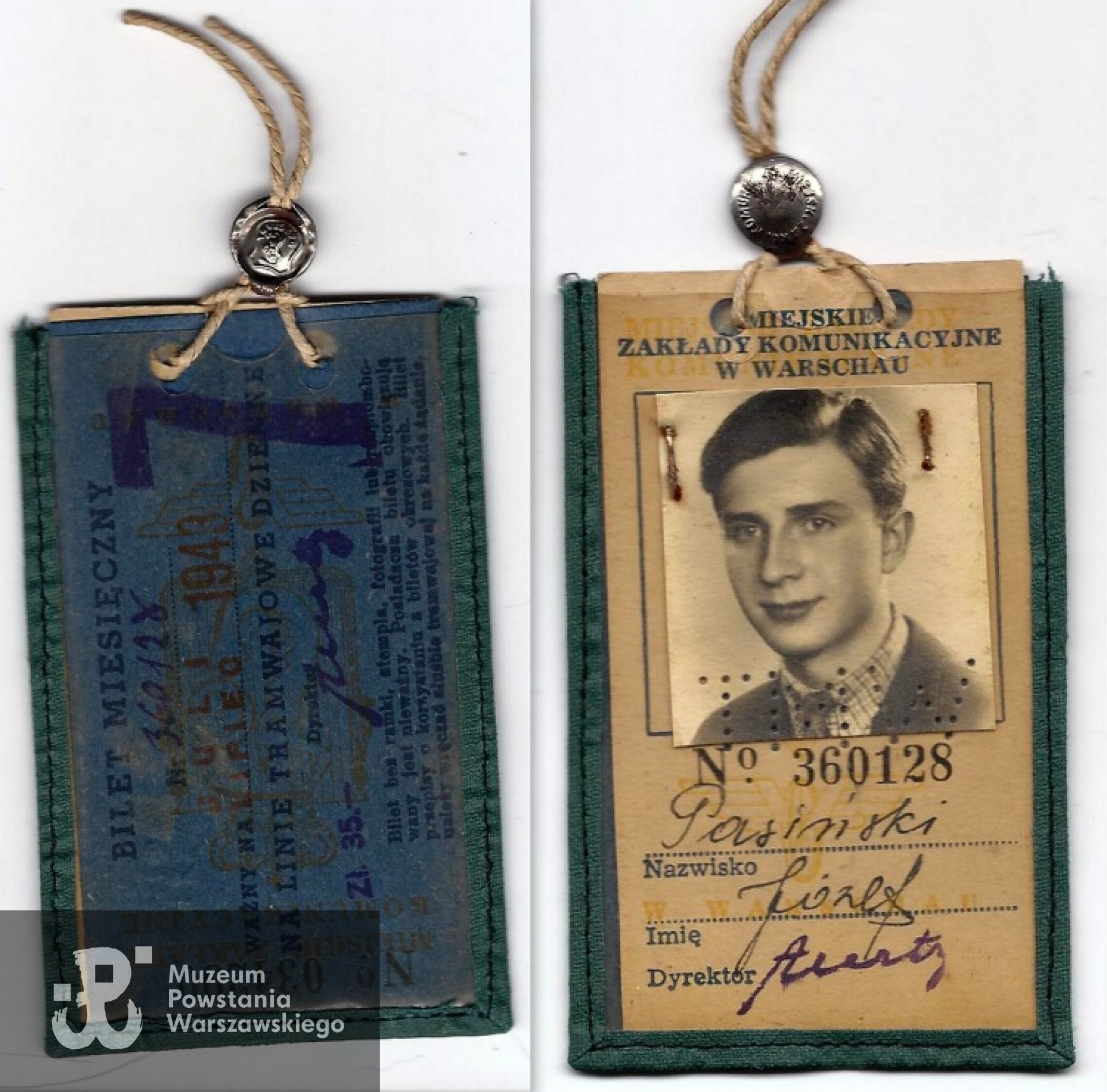 Bilet miesięczny ZMK, również na fałszywe dane. Fot. zbiory MPW / przekazała Wanda Grobelkiewicz.