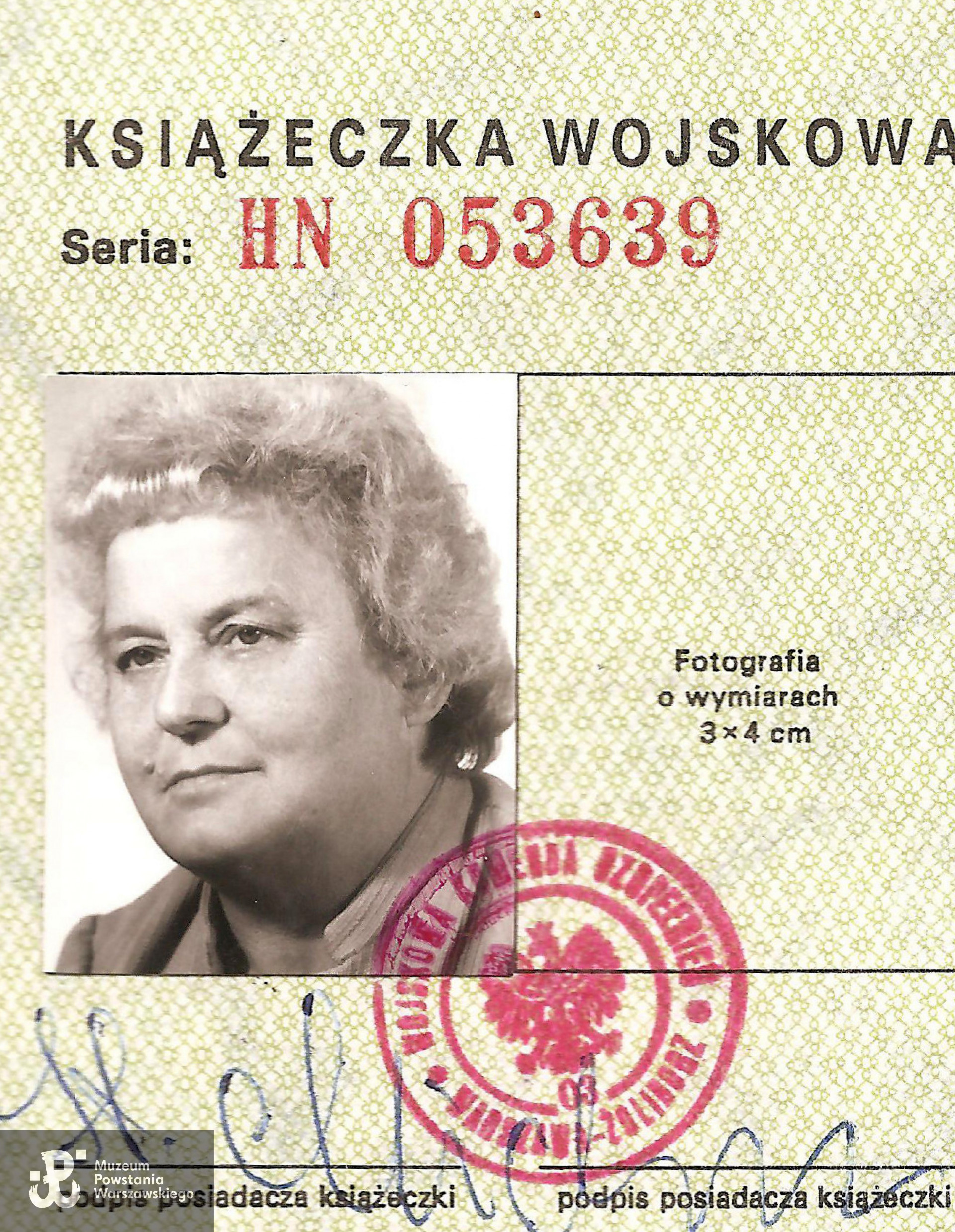 Powojenna książeczka wojskowa. Z archiwum rodzinnego córki, p. Jolanty Gwardeckiej