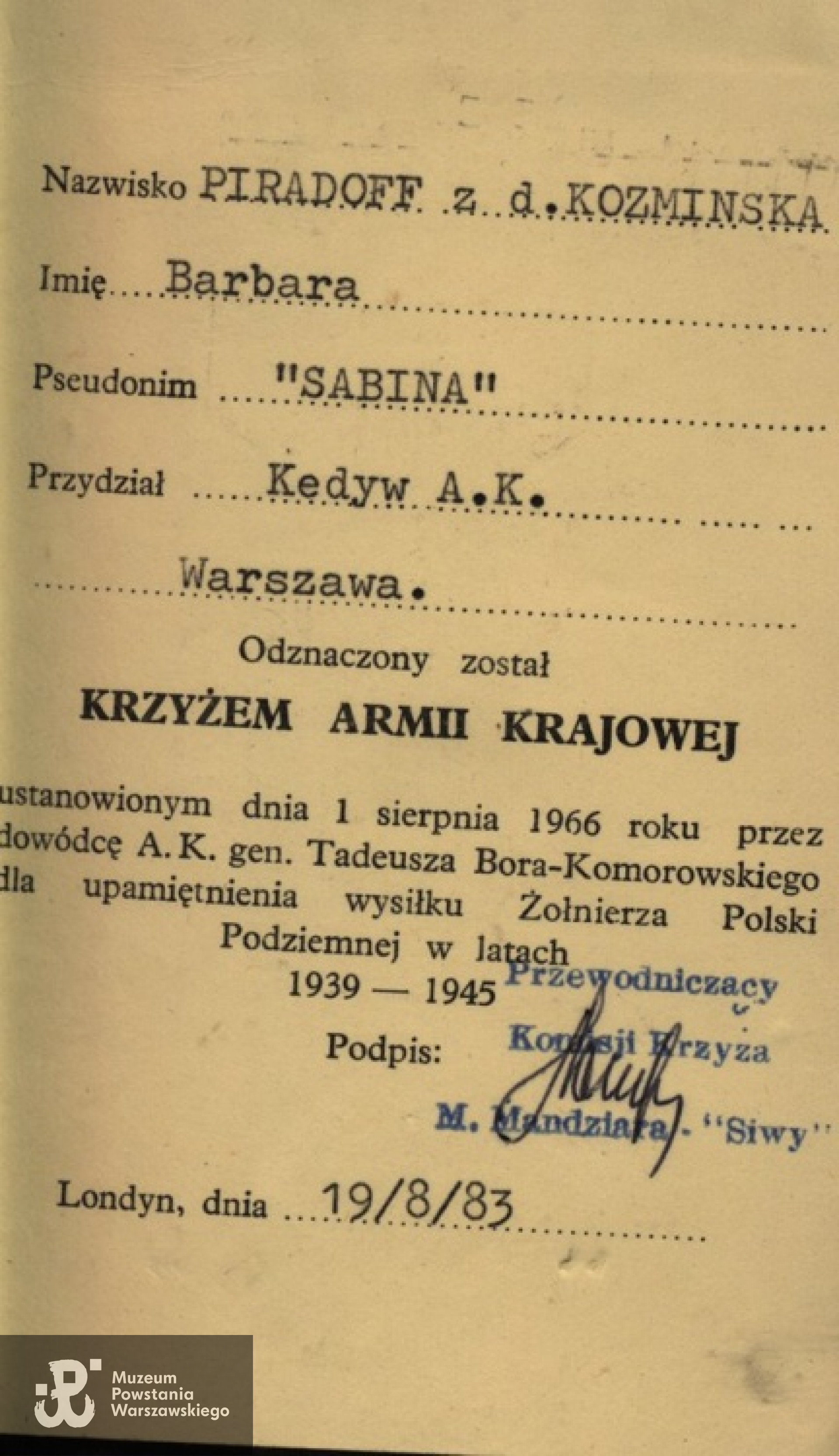 Fot. z archiwum rodzinnego Marii Piradoff - Link / MPW