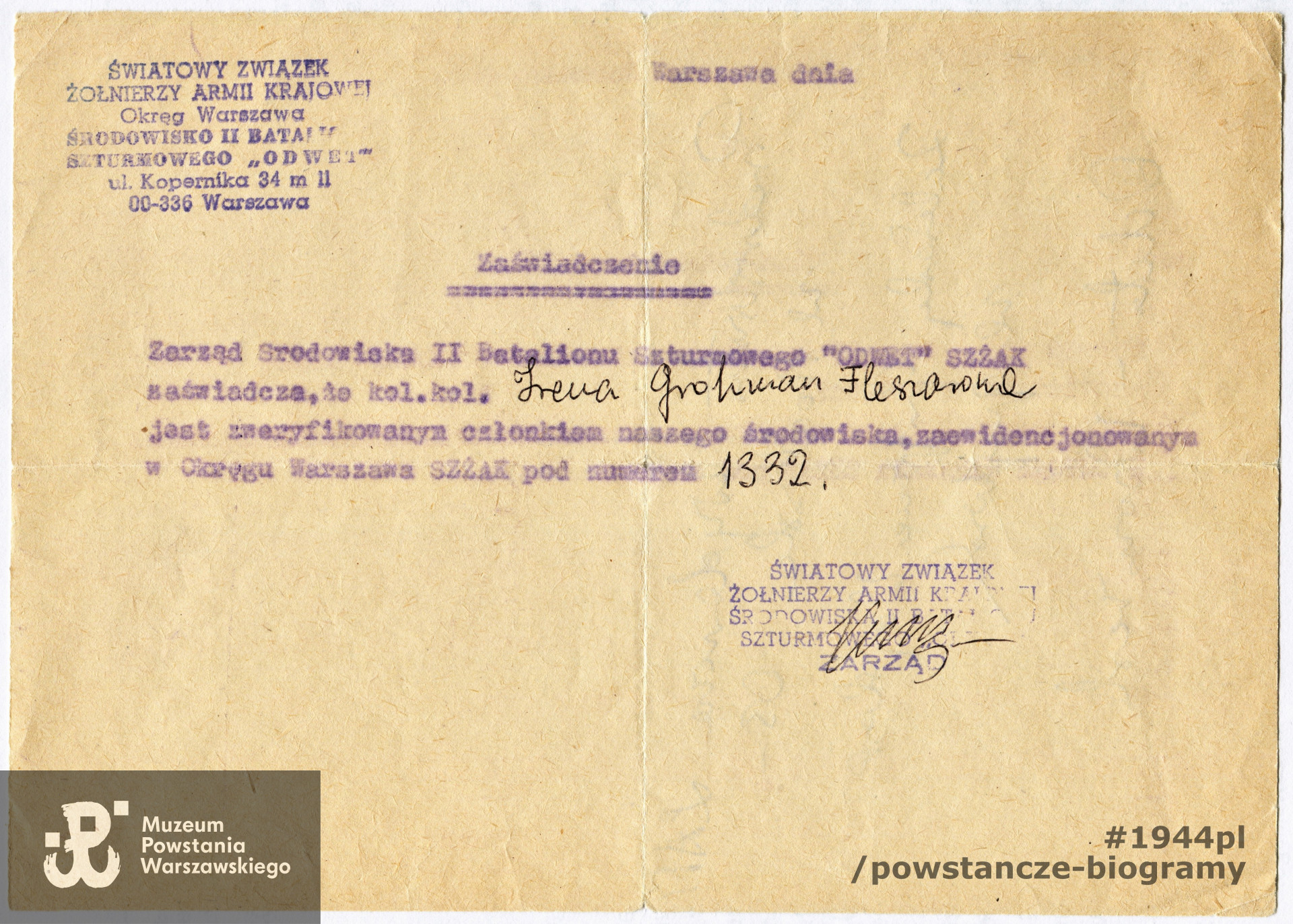 Ze zbiorów p. Ireny Grohman-Fleszer