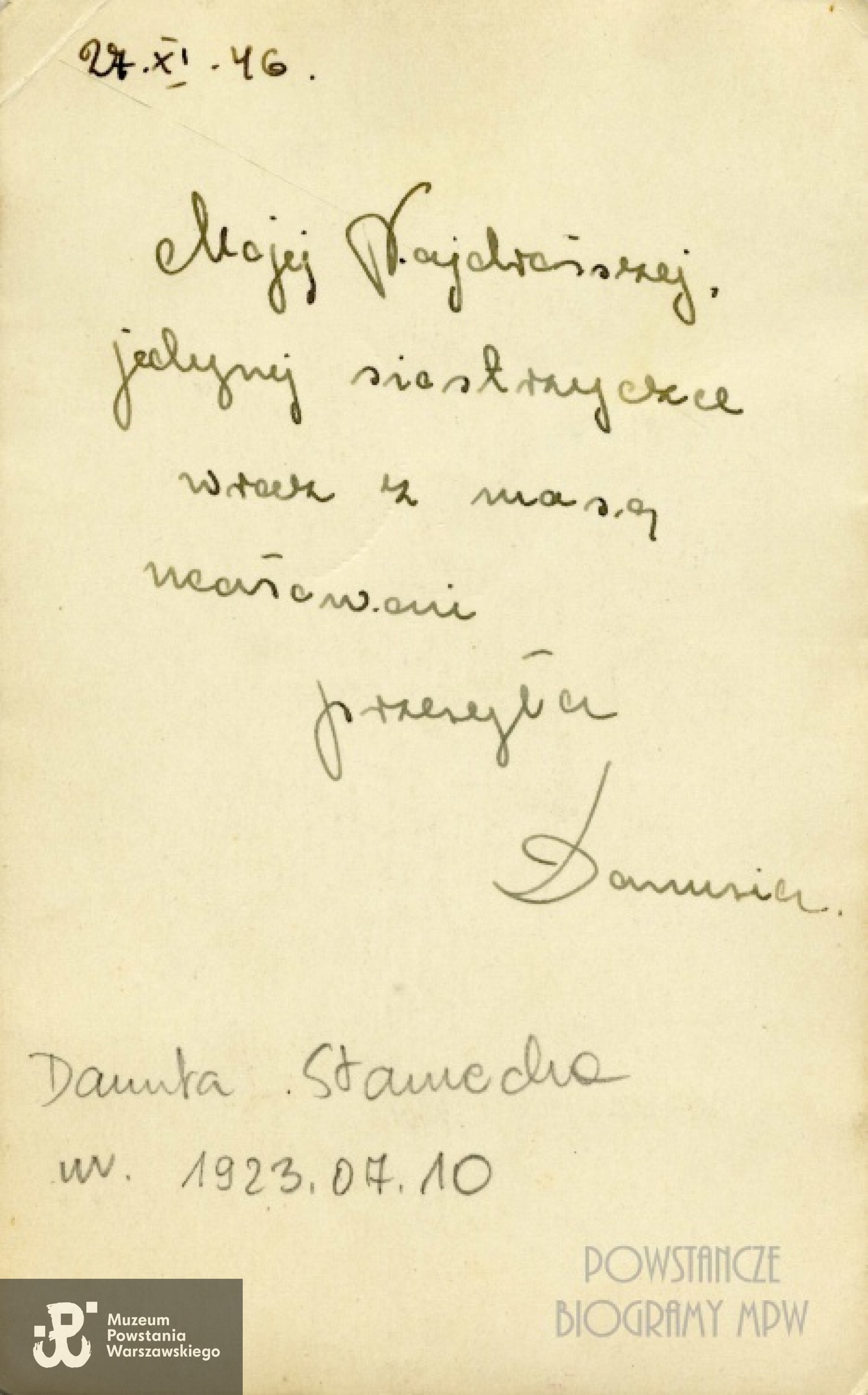 Rewers fotografii. Fot. z archiwum rodzinnego Doroty Zolich.