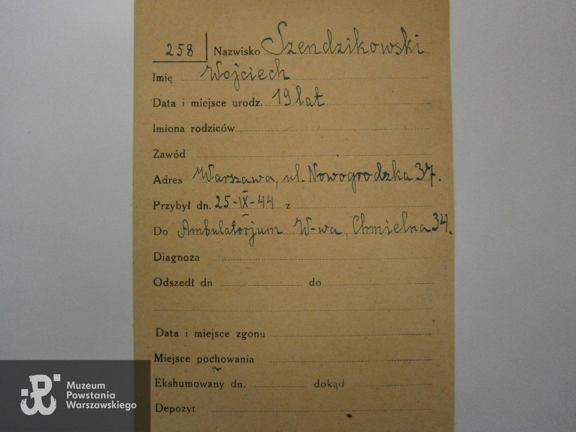 Polski Czerwony Krzyż - kartoteka