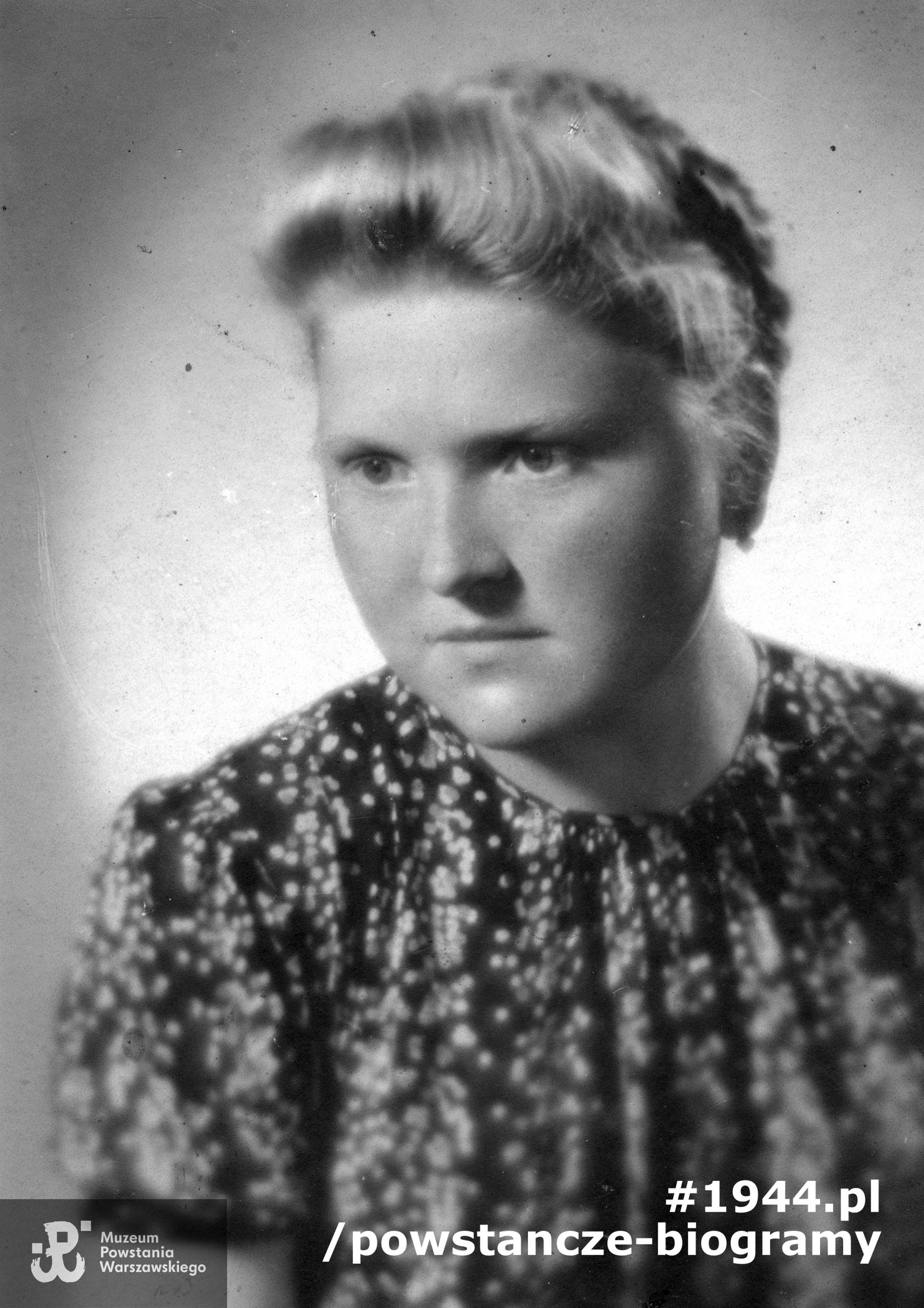 Henryka Rydz-Zawadzka ps. Grzyb. Fotografia portretowa ze zbiorów Muzeum Powstania Warszawskiego - zbiór WIEPW