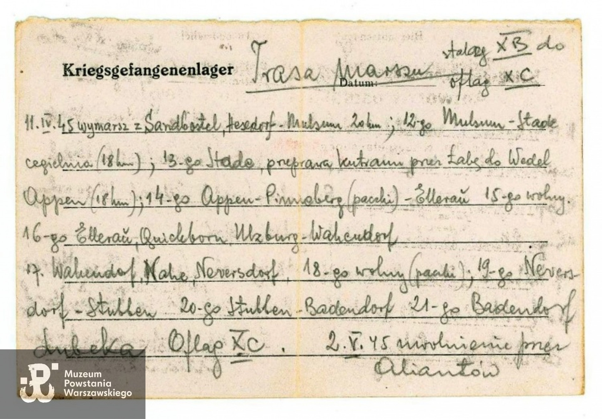 Korespondencja obozowa Janusza Kustowskiego. Zbiory rodzinne/ [MPW]