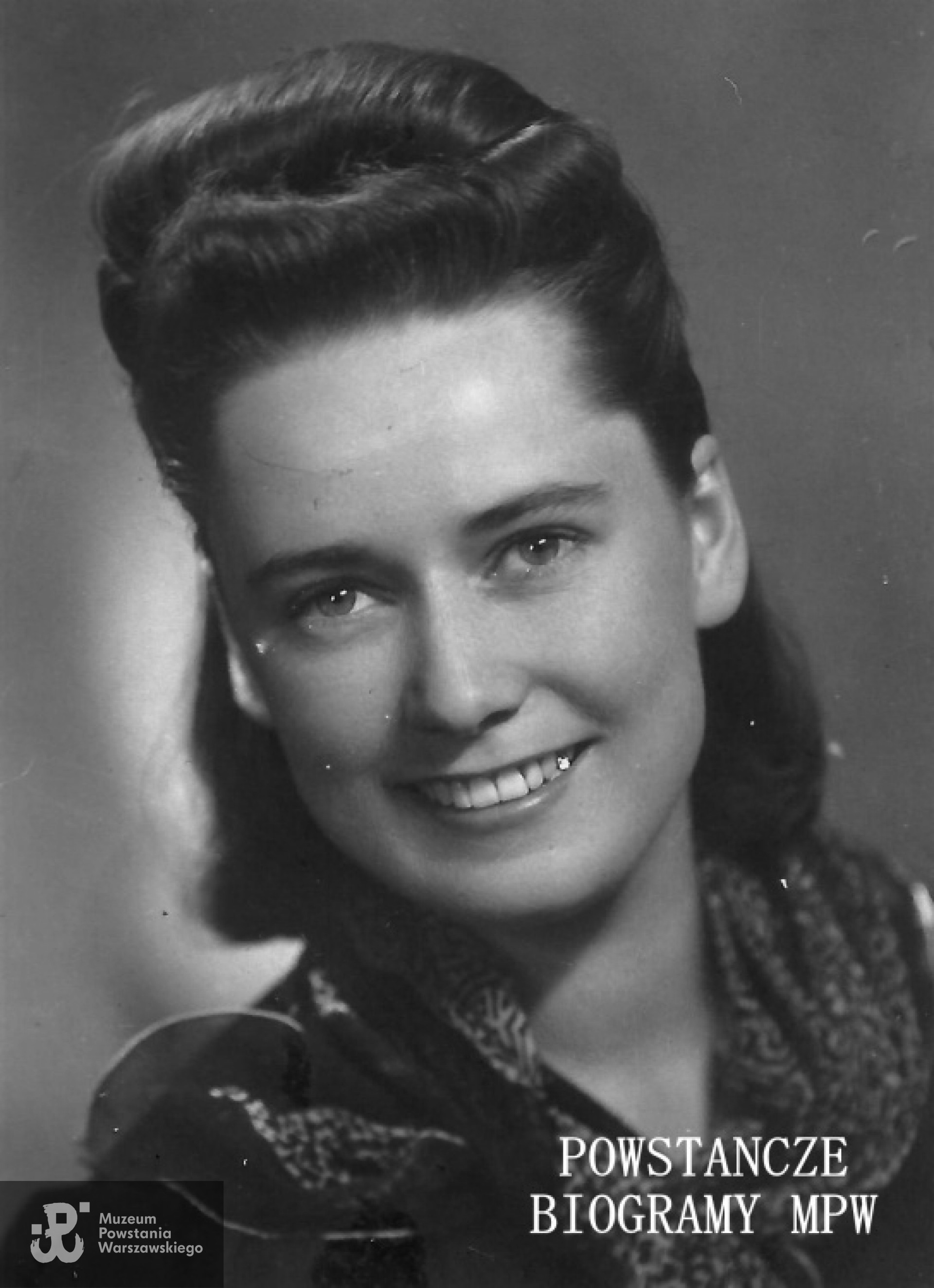 Wiesława Wójcicka-Reiff "Sława" Zdjęcie powojenne wykonane w roku 1946. Fot. z archiwum rodzinnego udostępniła p. Małgorzata Stańczyk z domu Pomykalska