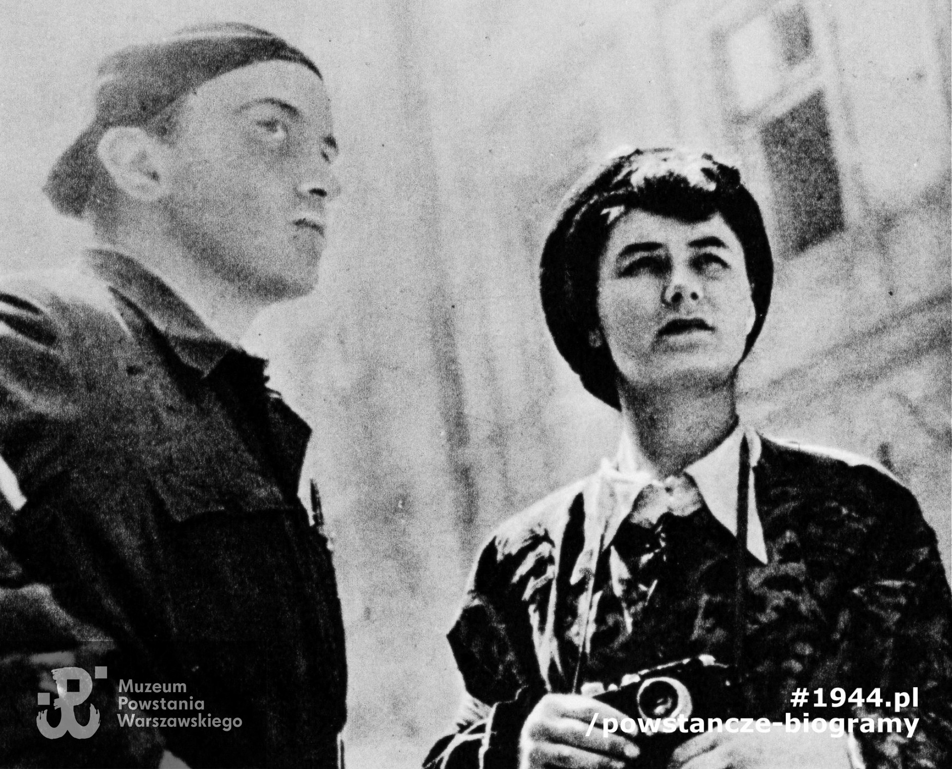 Leszek Rueger i Halina Bala. Źródło: Stanisław Kopf, Dni powstania: kronika fotograficzna walczącej Warszawy, PAX 1957