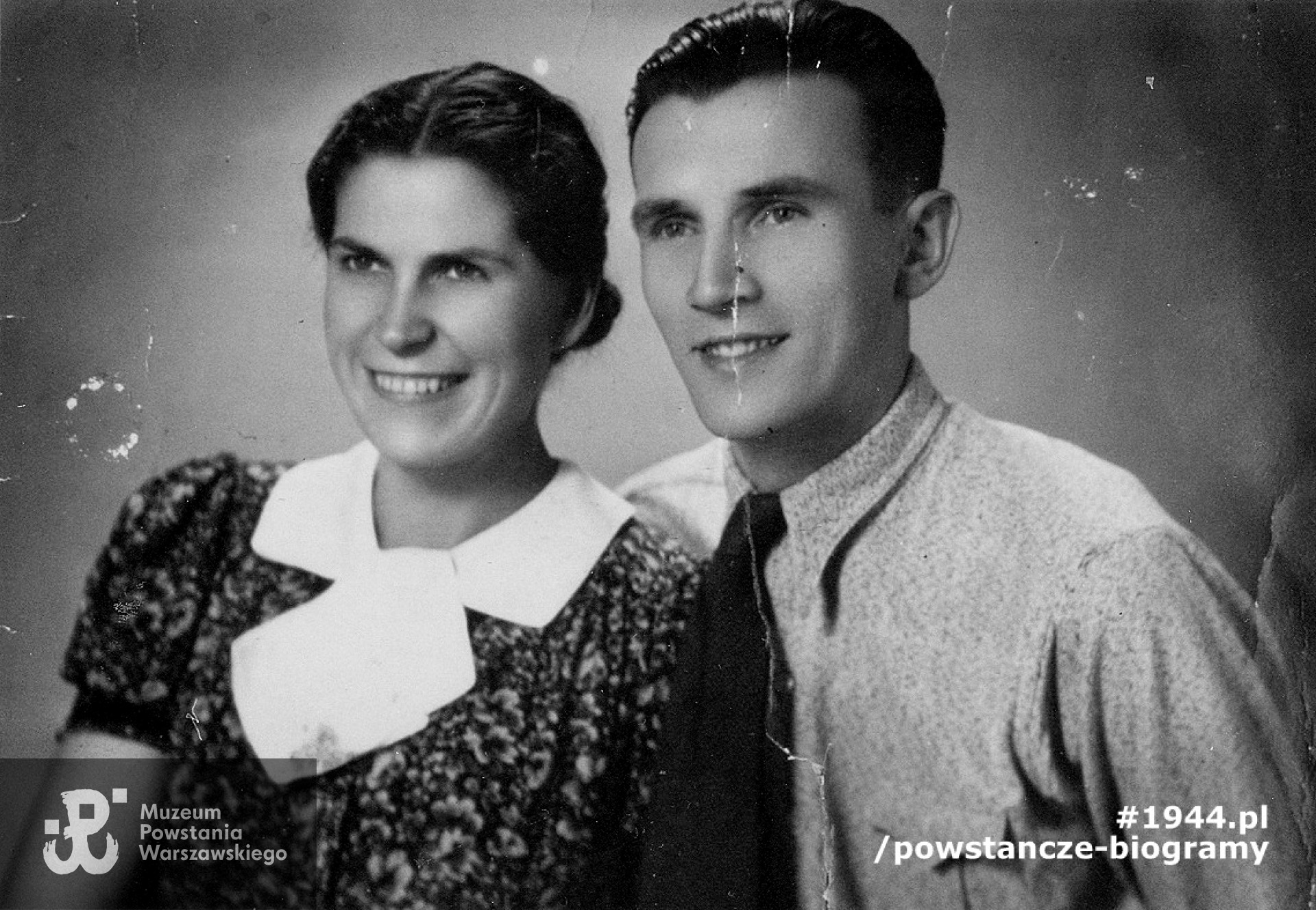 Franciszek Majda wraz z żoną Bronisławą Rosłońską - Majdą. Obydwoje polegli 30.09.1944 r. Fot. udostępniona przez p. Elizę Janowską-Wojciechowską 