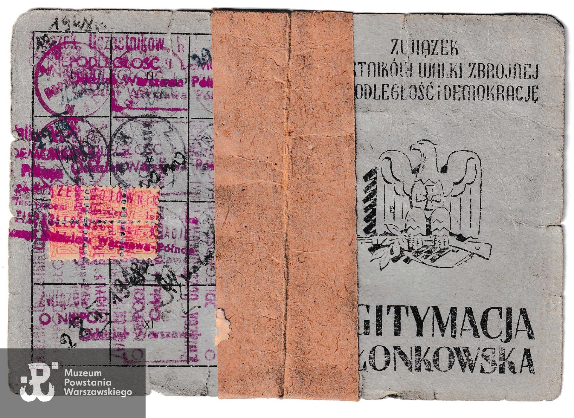 Legitymacja członkowska ZBoWiD. Dokument ze zbiorów p. Stanisława Kotowskiego, syna Powstańca