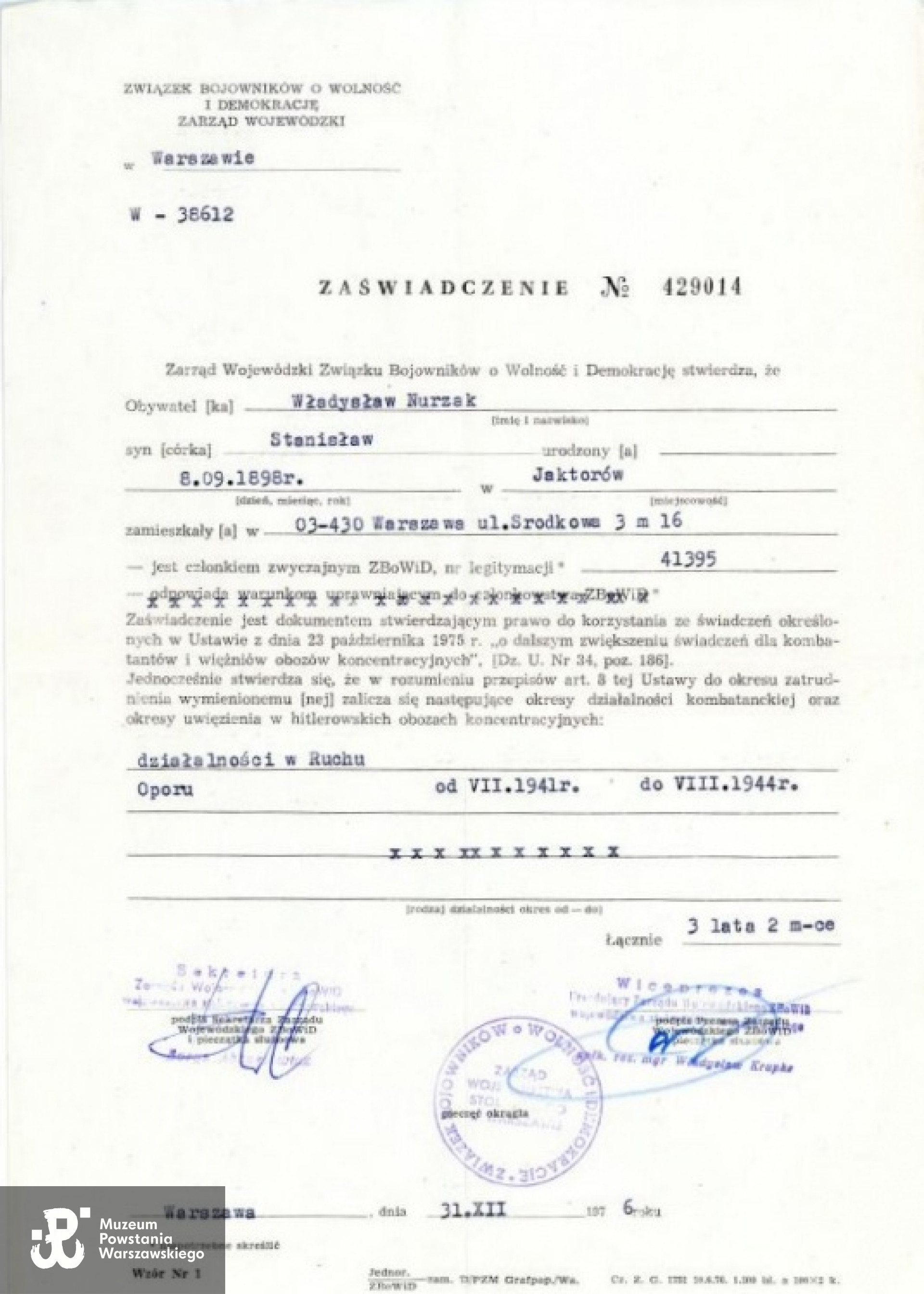 Z archiwum rodzinnego Danuty Rozwadowskiej z domu Nurzak.