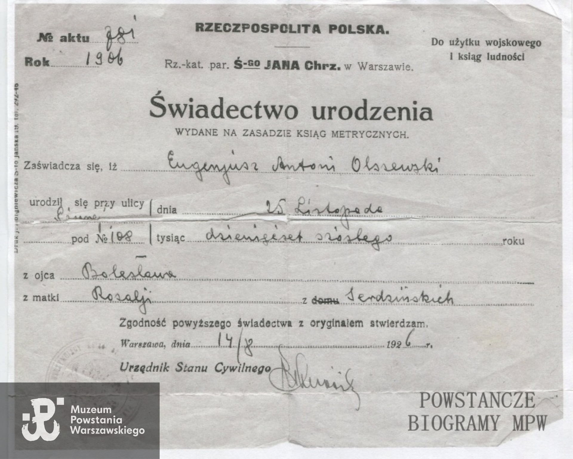 Z archiwum rodzinnego Andrzeja Olszewskiego.