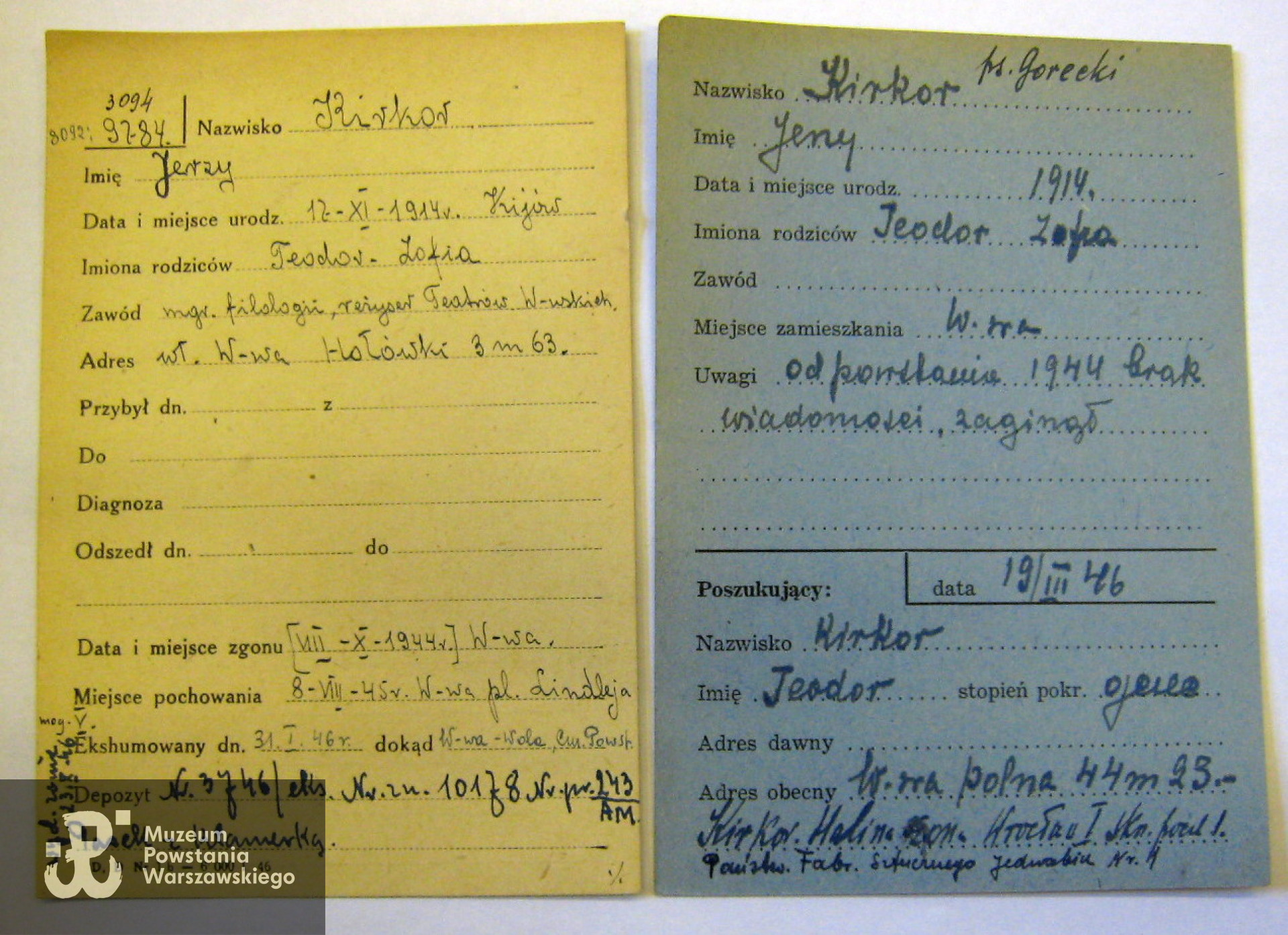 Polski Czerwony Krzyż - kartoteka poszukiwań