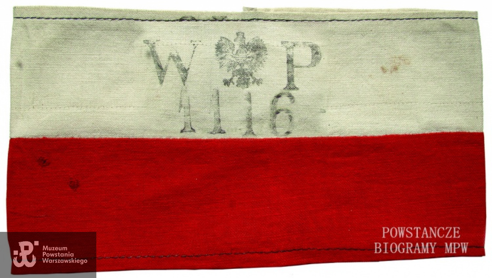 Powstańcza opaska Stanisława Pietrasa ps. "Kobus". Archiwum rodzinne Jerzego Pietrasa