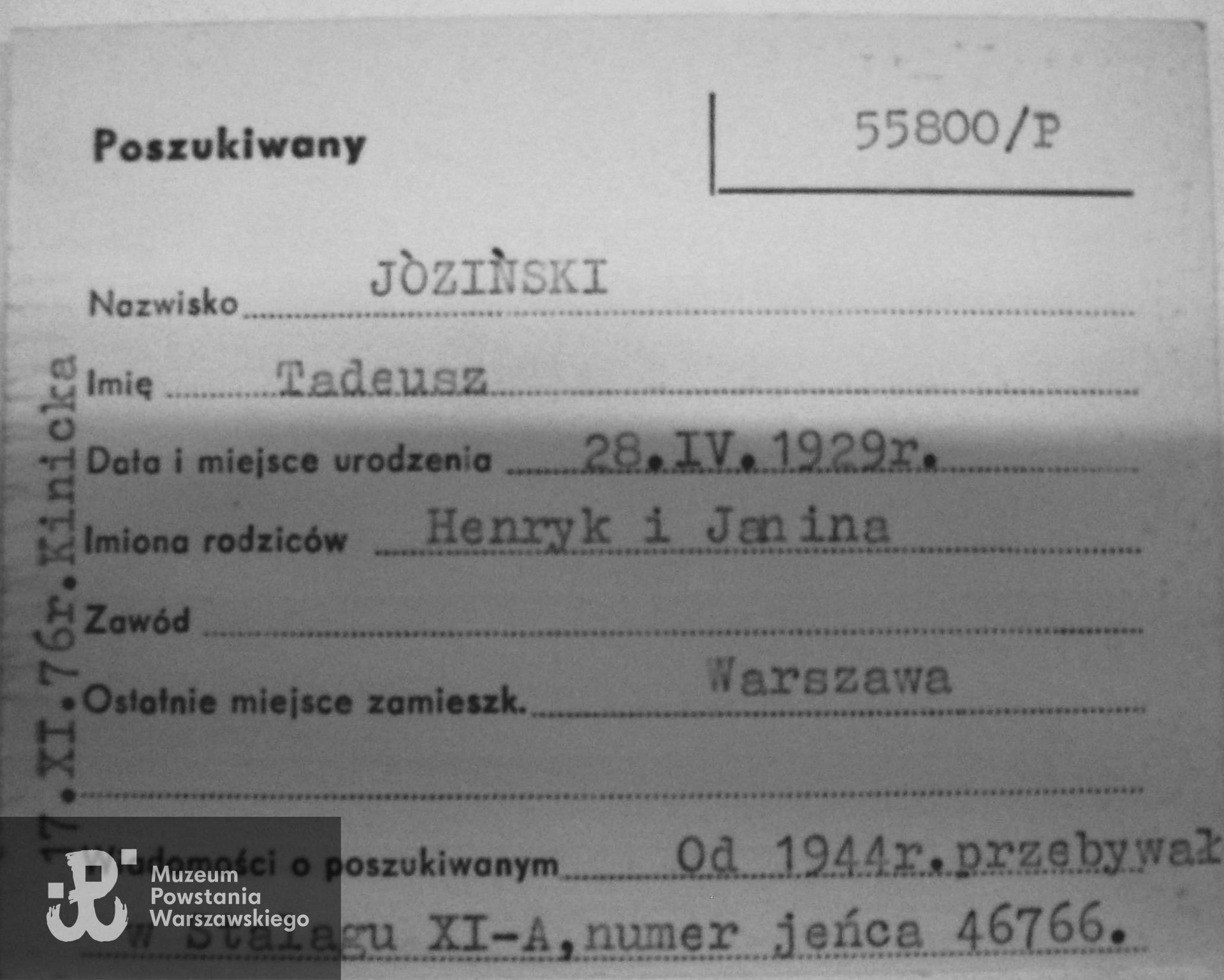 Polski Czerwony Krzyż - kartoteka