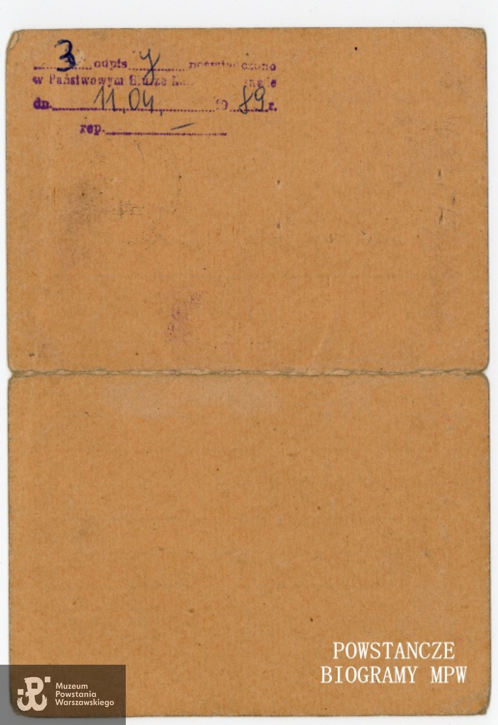 Ze zbiorów Muzeum Powstania Warszawskiego, dar Haliny Kondrackiej.