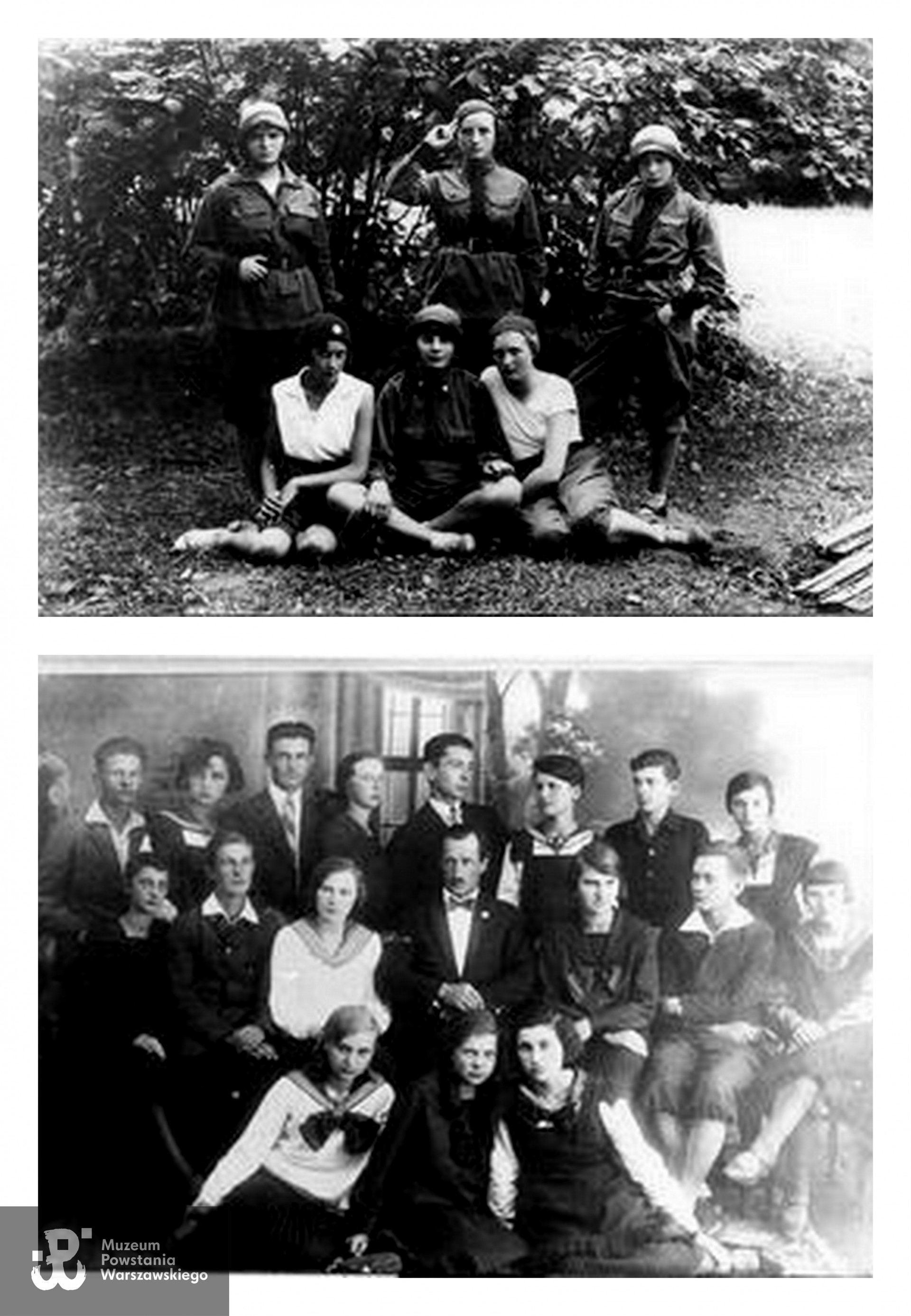 Fotografia u góry: Adela Deske stojąca jako trzecia od lewe na obozie harcerskim w Druskiennikach, rok 1931, poniżej: klasa maturalna, 1933 rok - Adela siedząca w środku. Obie fotografie udostępnił p. Mirosław Melerski

