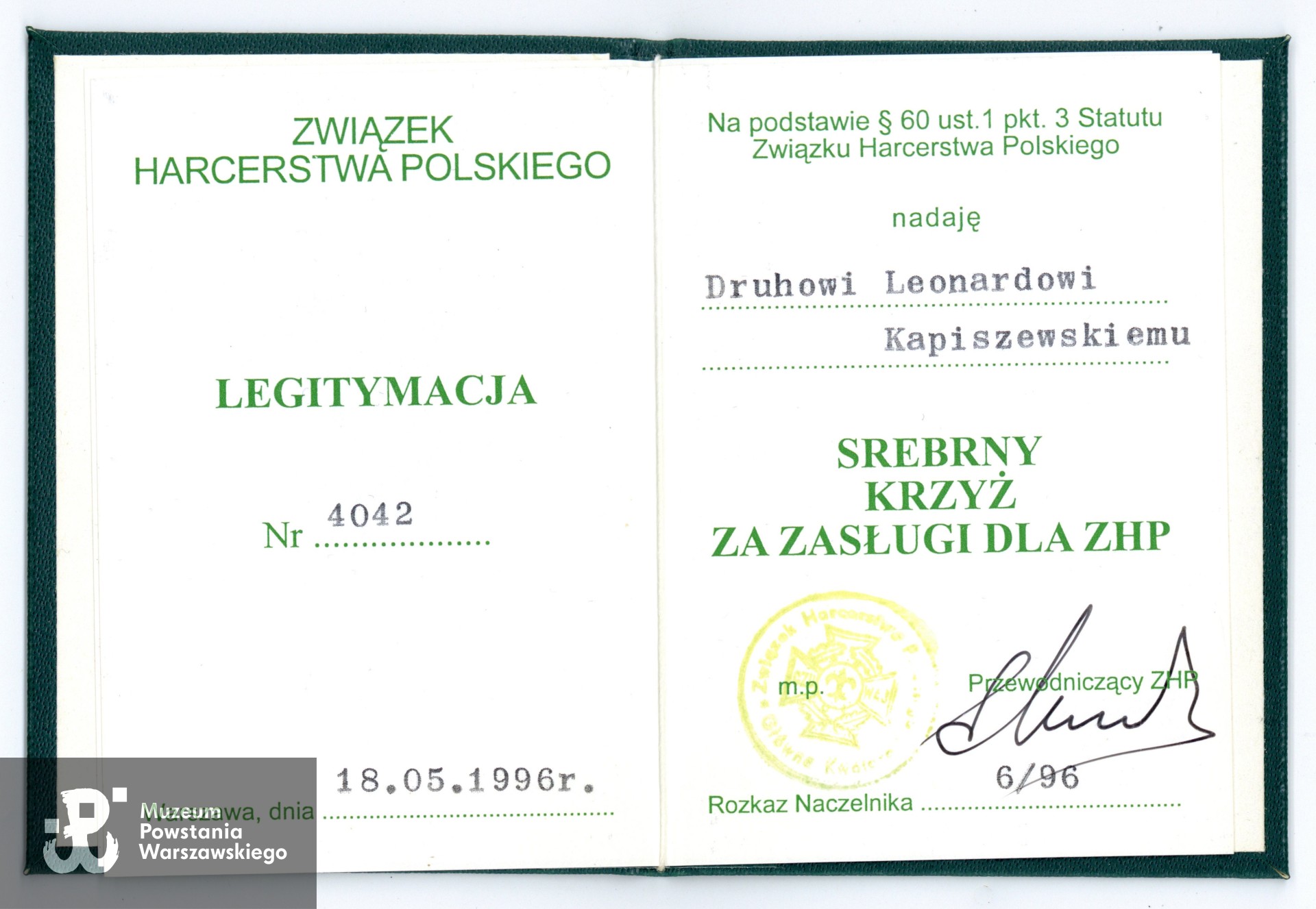 Ze zbiorów prywatnych  Powstańca, udostępnił p. Leonard Kapiszewski ps. Ryś.