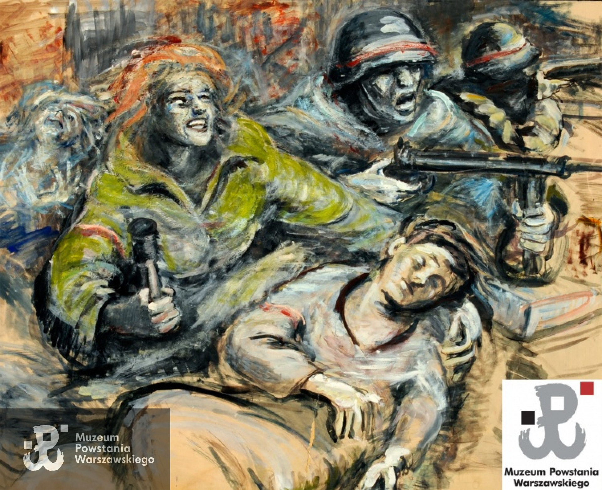 Jan Chrzan  „Odparcie ataku” (1945 – 1960) Zbiory MPW, sygn. MPW- M/1271