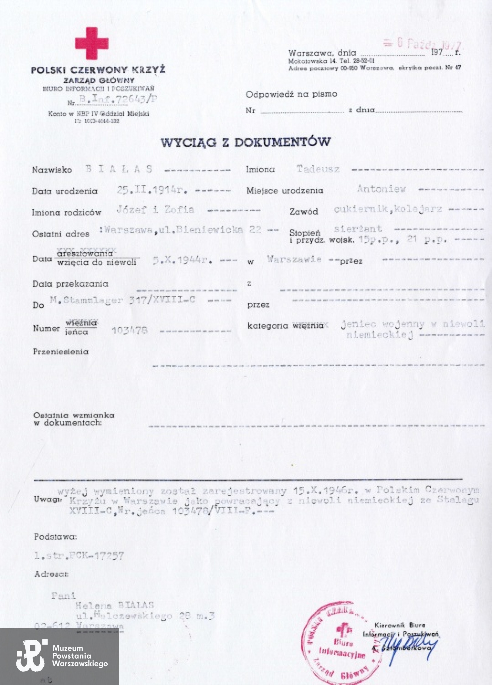 Z archiwum rodzinnego Tadeusza Białasa