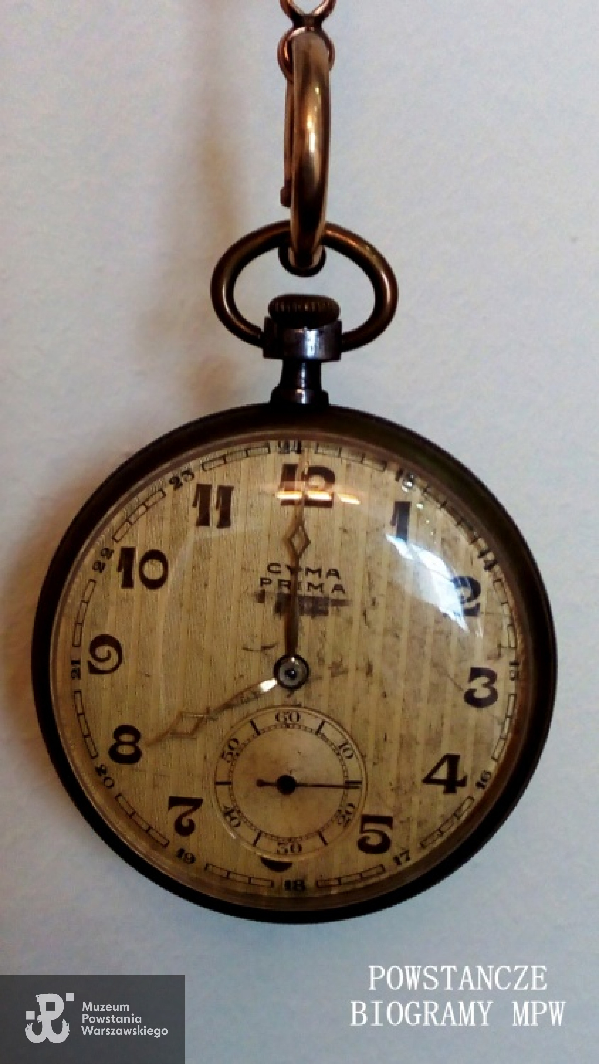 Rodzinna pamiątka z Powstania Warszawskiego w postaci zegarka kieszonkowego należącego do Czesława Świeżyńskiego ps. "Dębina", który to miał ze sobą w czasie Powstania. Fot. z archiwum Adama Świeżyńskiego