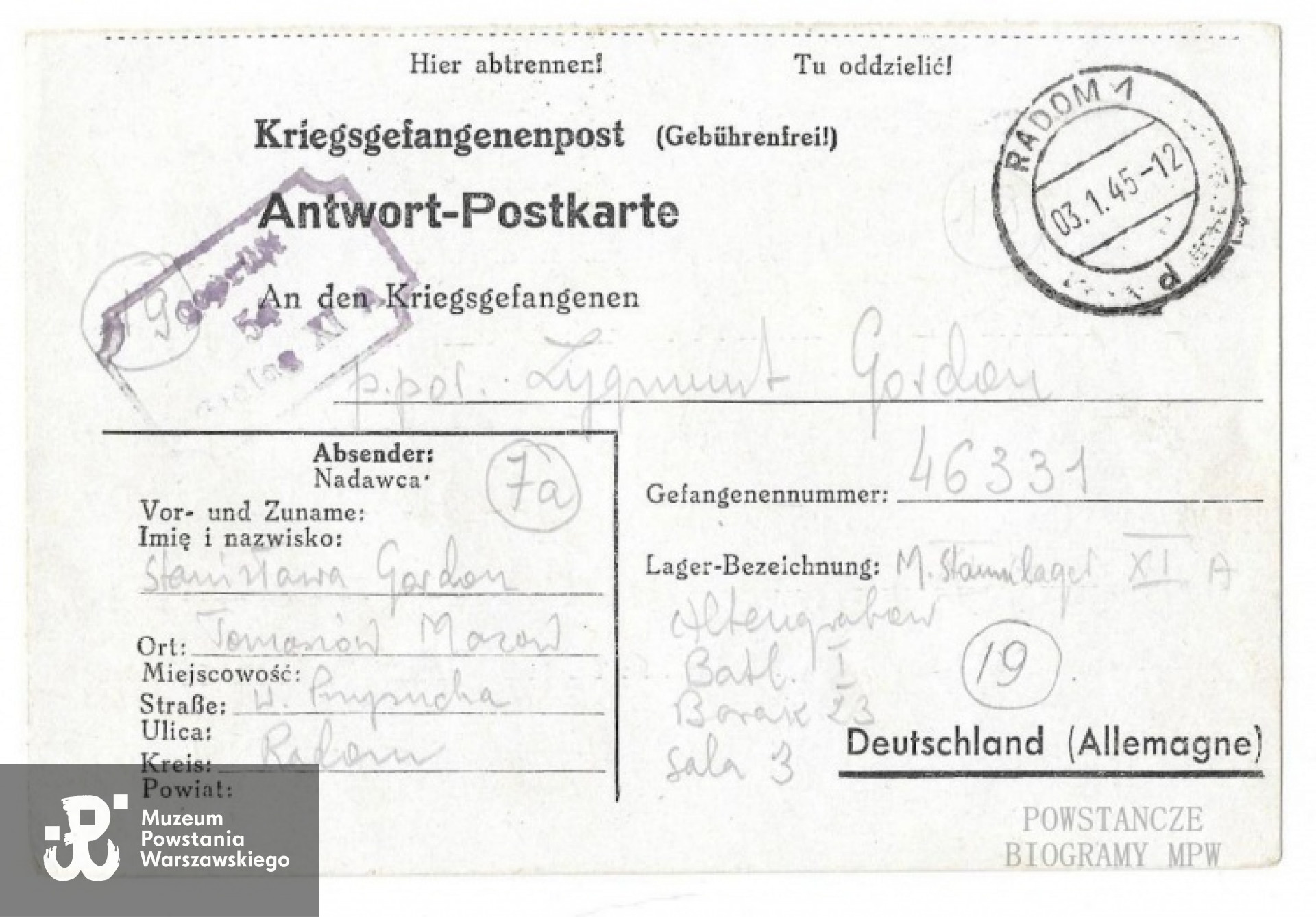 Z archiwum rodzinnego Christine Casey