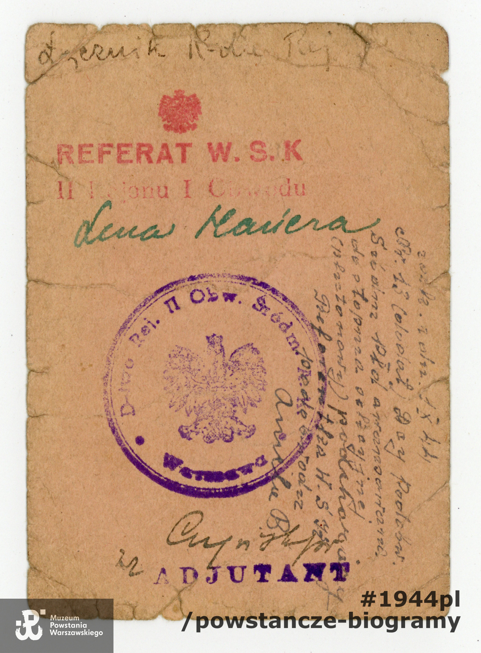 Z archiwum rodzinnego syna, udostępnili p. Marek i p. Marcin Adamczukowie