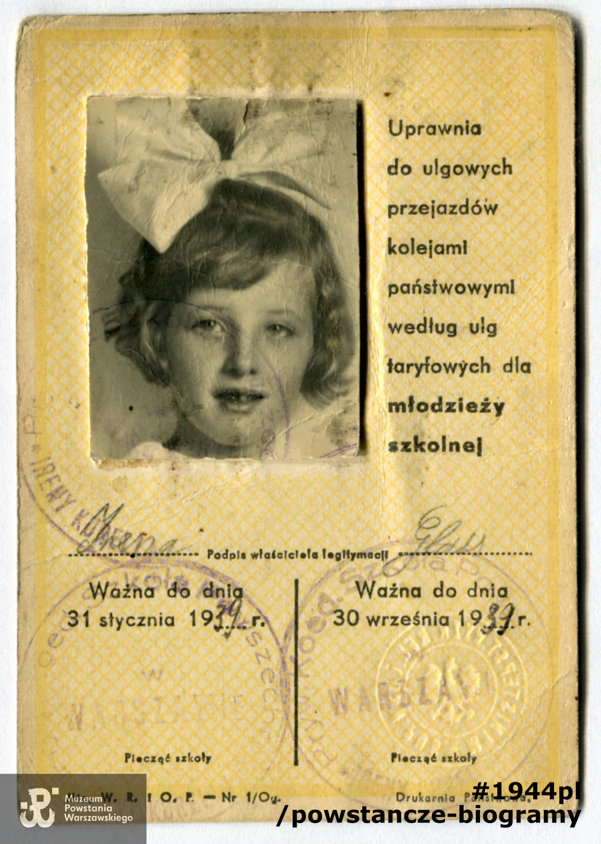 Dok. ze spuścizny po  Pani Irenie Glass,  udostępniła  p. Monika Pakuła. Skany wykonano w Muzeum Powstania Warszawskiego w październiku 2021 r.
