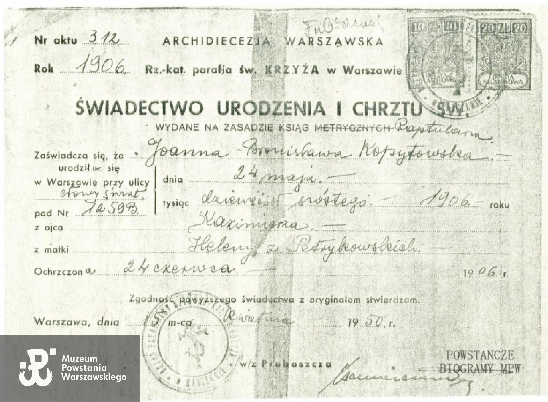 Ze zbiorów MPW, udostępnił p. Andrzej Składanek