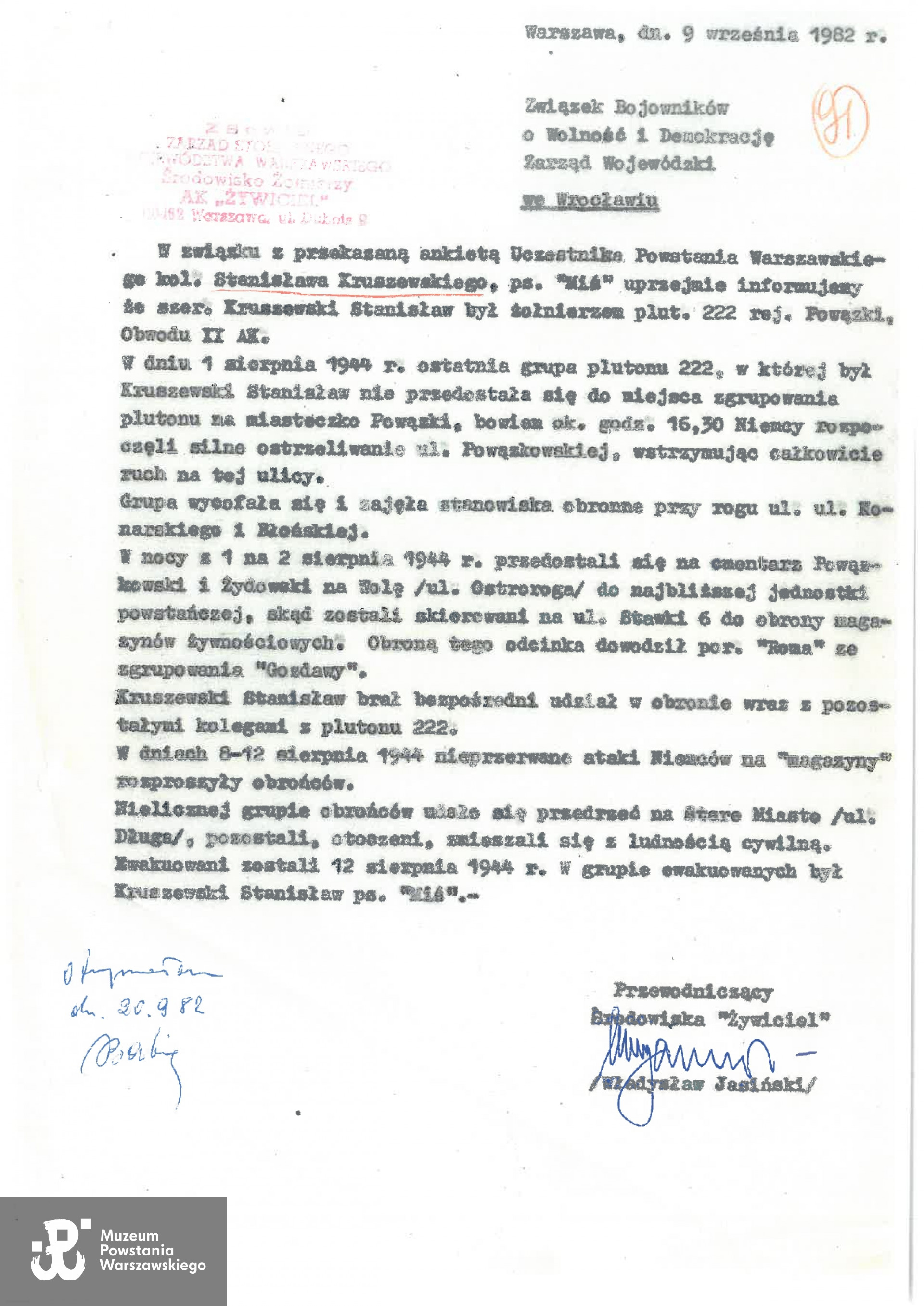 Źródło: Archiwum Środowiska B. Żołnierzy  AK "Żywiciel"