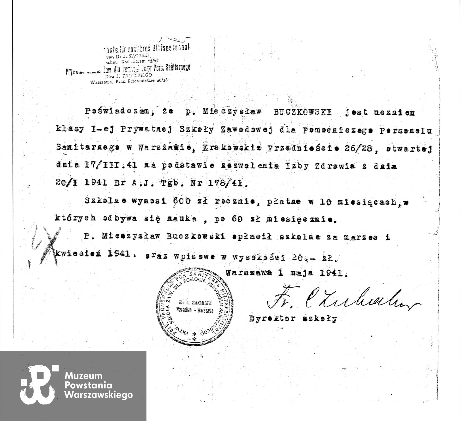 Muzeum Powstania Warszawskiego, Teczki personalne uczestników Powstania Warszawskiego: Buczkowski Mieczysław