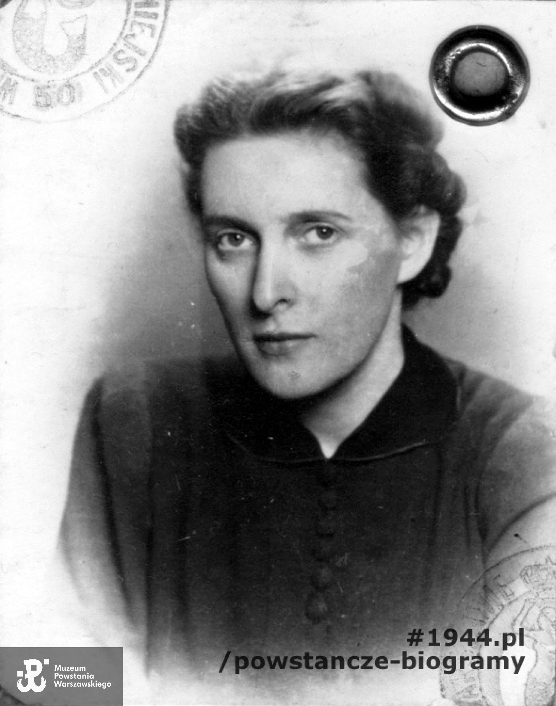 Łączniczka i sanitariuszka Irena Mackiewicz (1915-1944), zdjęcie z kenkarty - rok 1943. Fot. z archiwum p. Ewy Cherner 