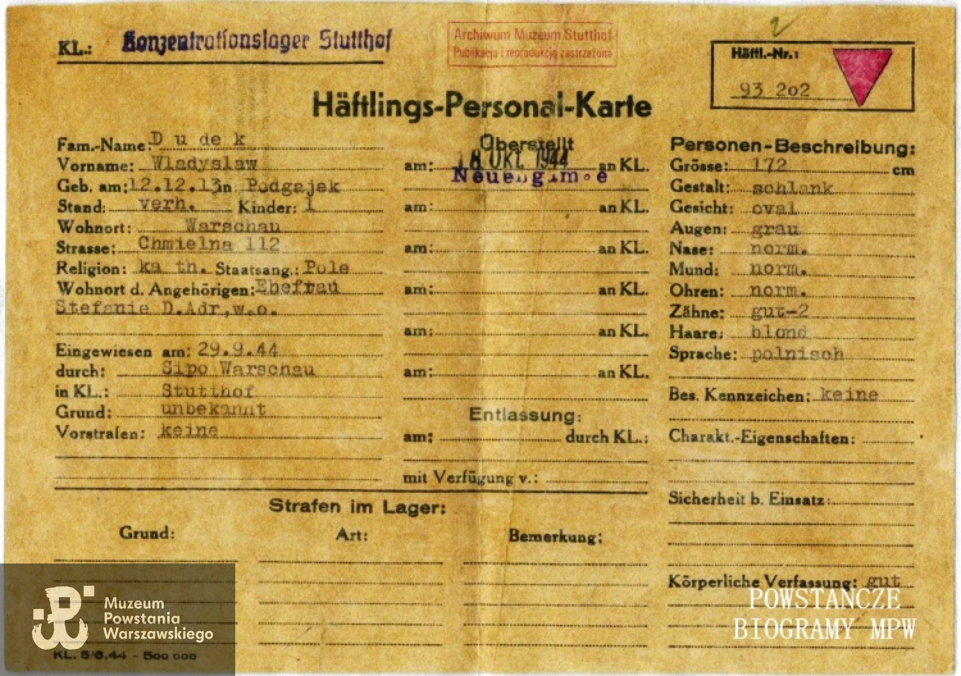 Ze zbiorów Archiwum Muzeum Stutthof. Fot. udostępnione przez p.Teresę Pętlak