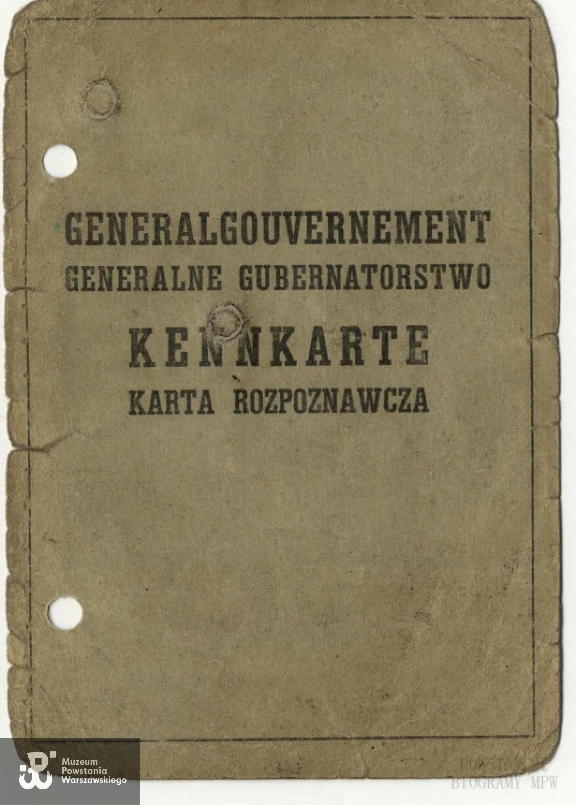 Kennkarta Jerzego. Z archiwum rodzinnego Piotra Skarbka - Kozietulskiego