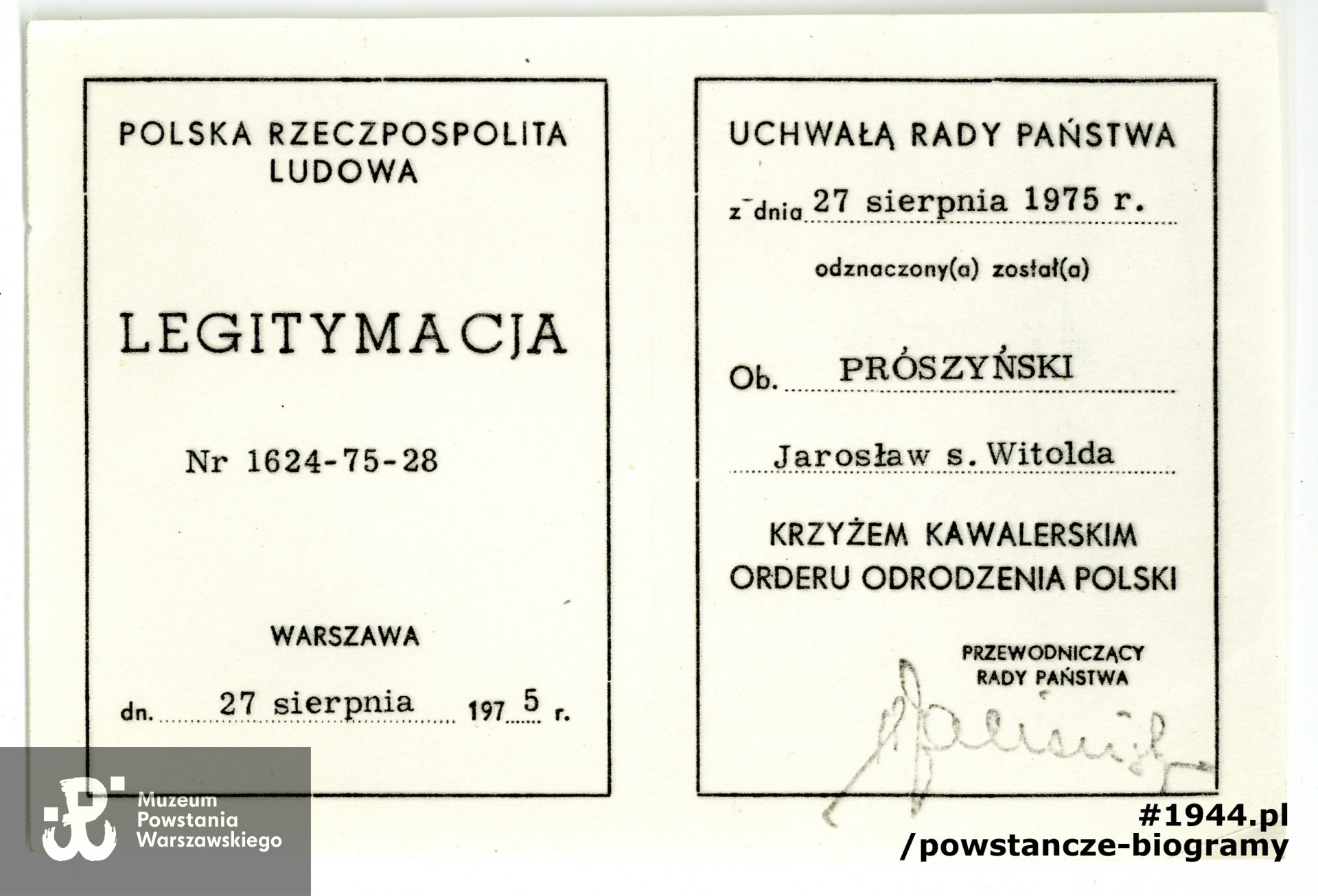 Z archiwum rodzinnego p. Krystyny Prószyńskiej